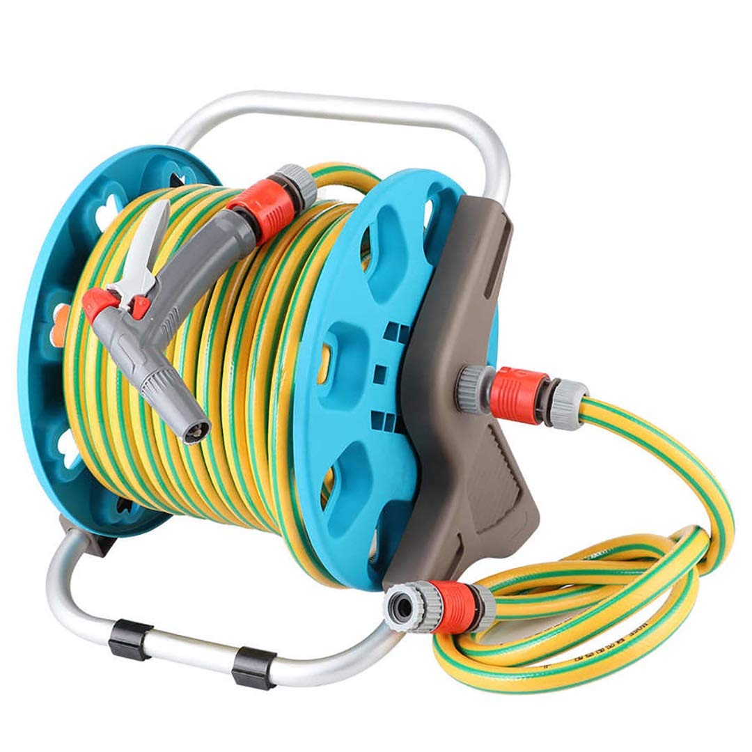 **MYHFEQ Retractable Garden Hose Reel 30M - Expandable Water Hose with Spray Nozzle, Heavy Duty Durable for Lawn, Yard, Car Washing & Household Cleaning - Perfect for Gardening, Agriculture & Outdoor Use**