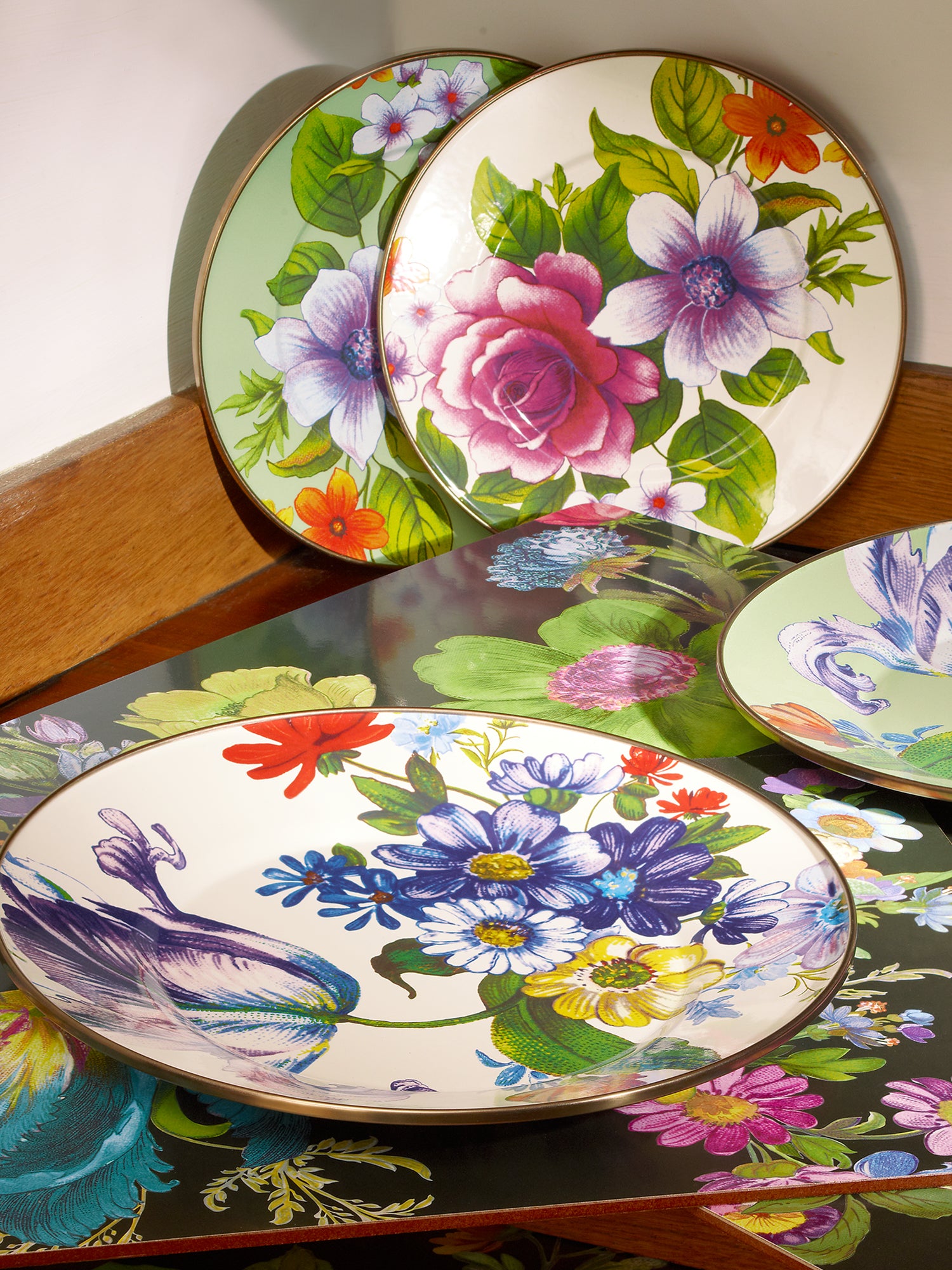Flower Market Salad Plate - Elegant Floral Design Ceramic Dinnerware for Home & Restaurant Use - Perfect for Salads, Appetizers, and Party Serving