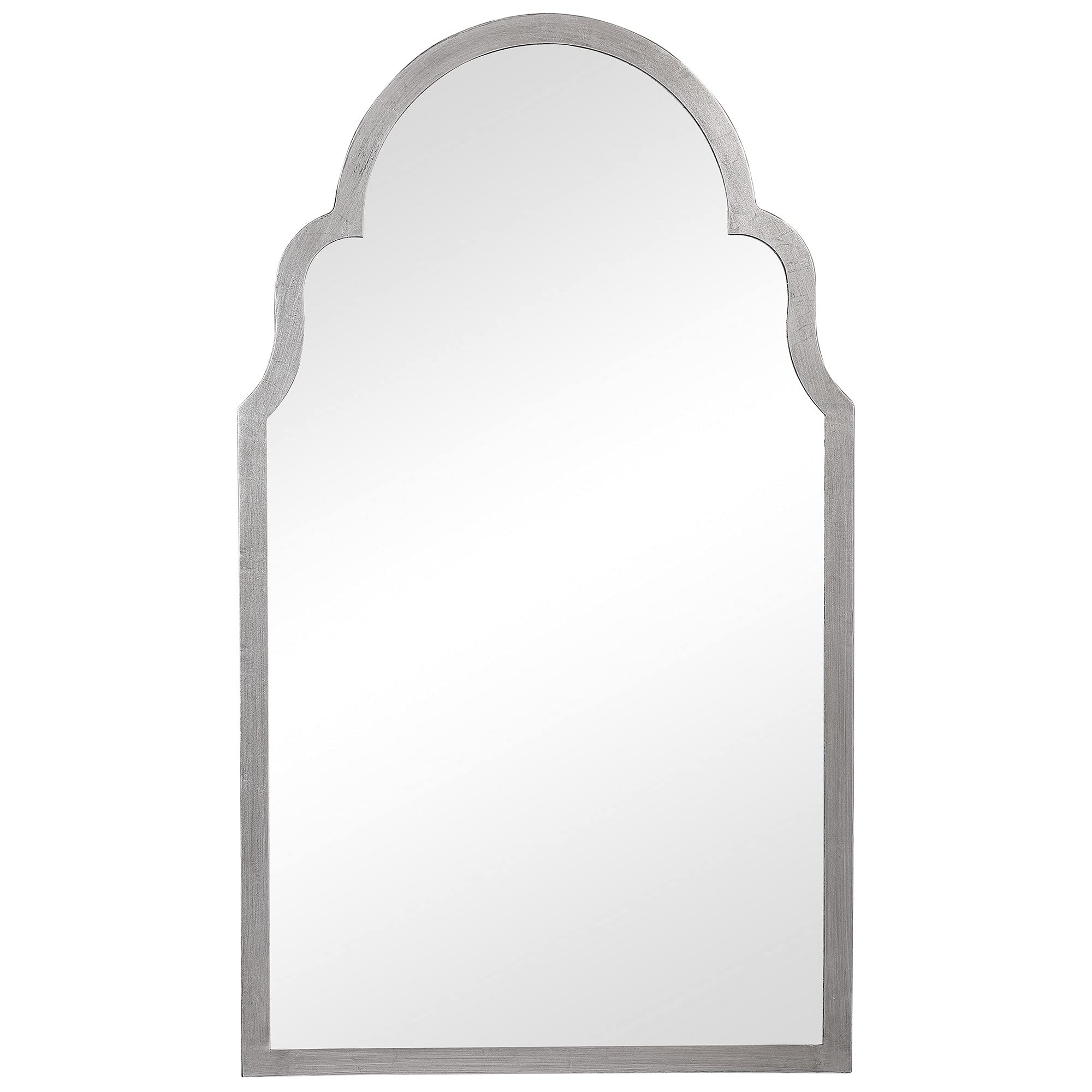 Benjara Sleek Elongated Quatrefoil Frame Mirror - Silver | Modern Wall Mirror for Living Room, Bedroom & Entryway Decor