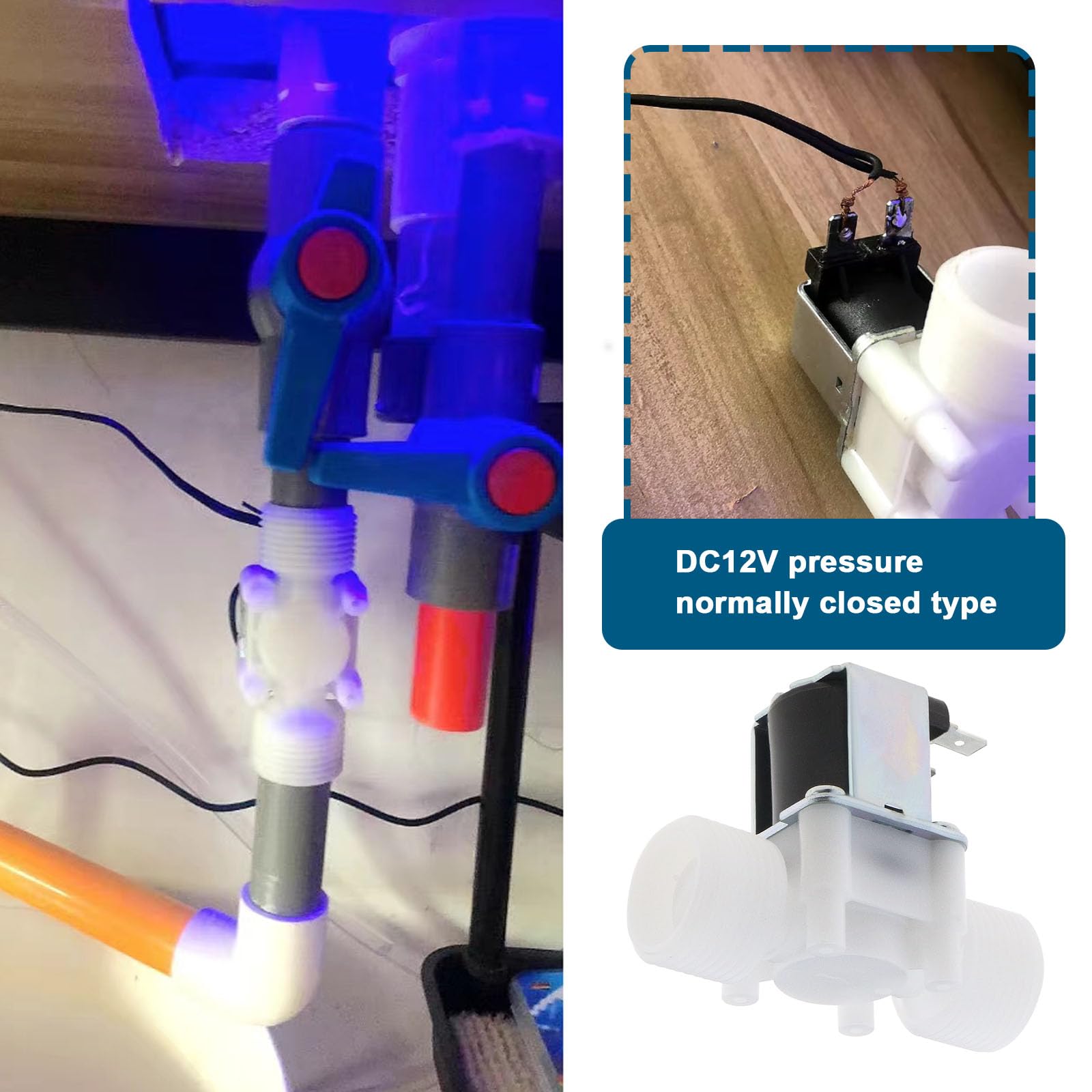 ECSiNG 2Pcs 3/4 BSP Normally Closed Electric Solenoid Water Valve, 12V DC Inlet Solenoid Valve for Washing Machine, Water Dispenser & Home Appliances - Perfect for Automatic Water Control Systems