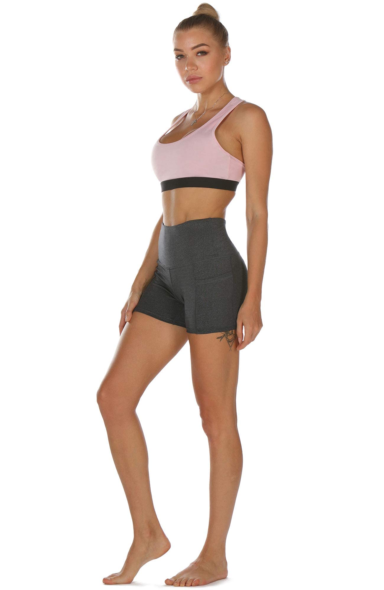 icyzone High Waisted Workout Biker Shorts for Women - Yoga, Gym & Running Compression Spandex Shorts - Perfect for Fitness, Cycling & Lounge Wear
