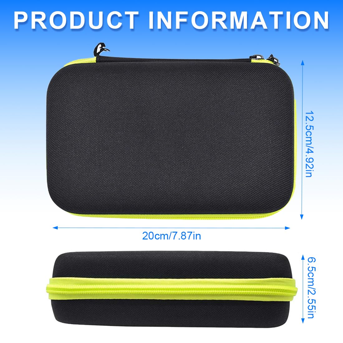NHPY 1PC Travel Case for Philips One Blade QP2520/QP2530/QP2620/90/70 - Hard Protective Storage Pouch for Beard Trimmer & Replacement Blades (Green) - Perfect for Travel, Gym, and Daily Shaving Kit Organization