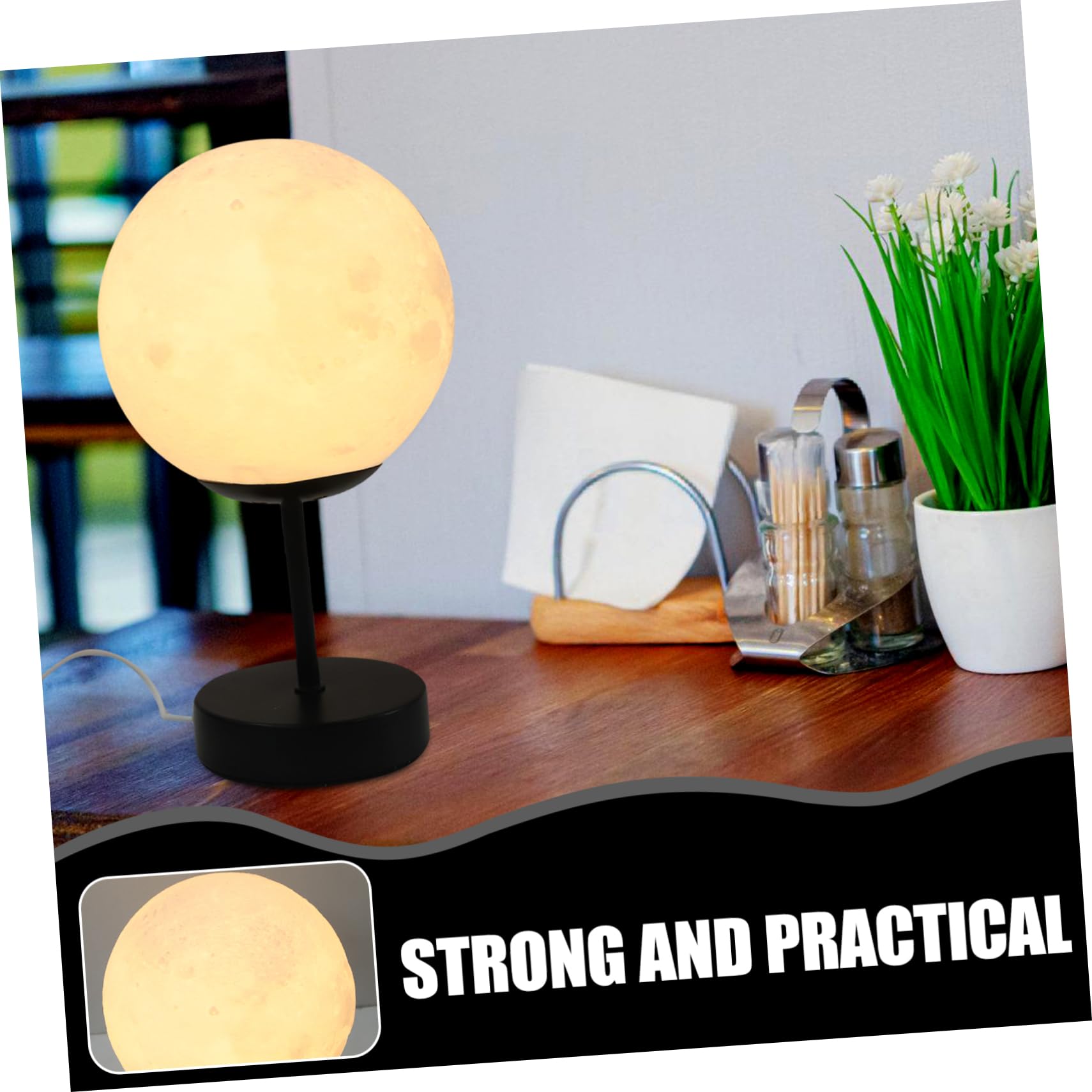Yardenfun 3D Illusion LED Night Light Lamp - Modern Bedside Table Lamp for Bedroom, Kids Room, Nursery - Perfect for Night Reading, Relaxation & Decorative Ambiance