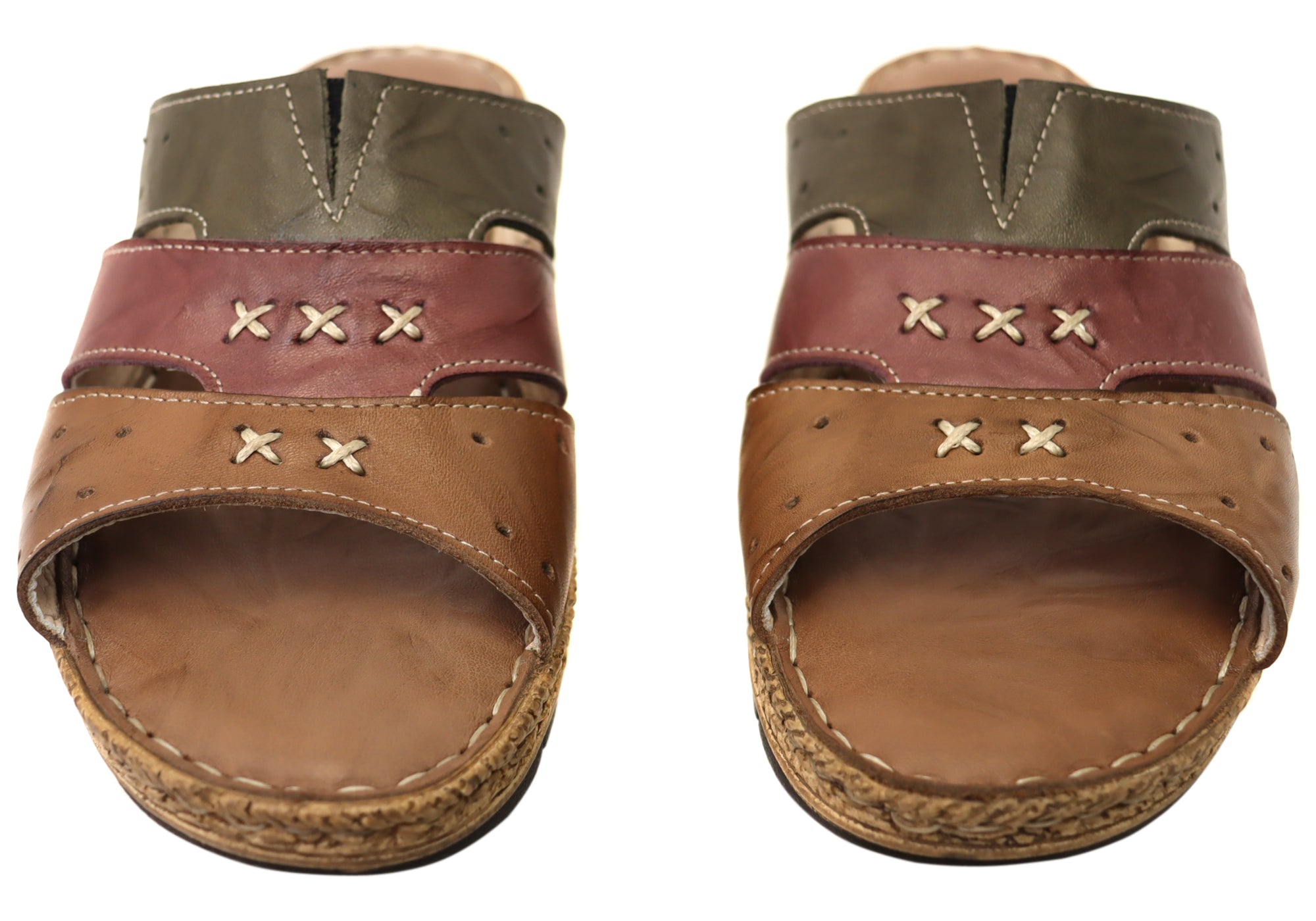 Orizonte Cottage Women's Comfortable European Leather Slides Sandals - Casual Summer Shoes for Beach, Pool & Home Wear