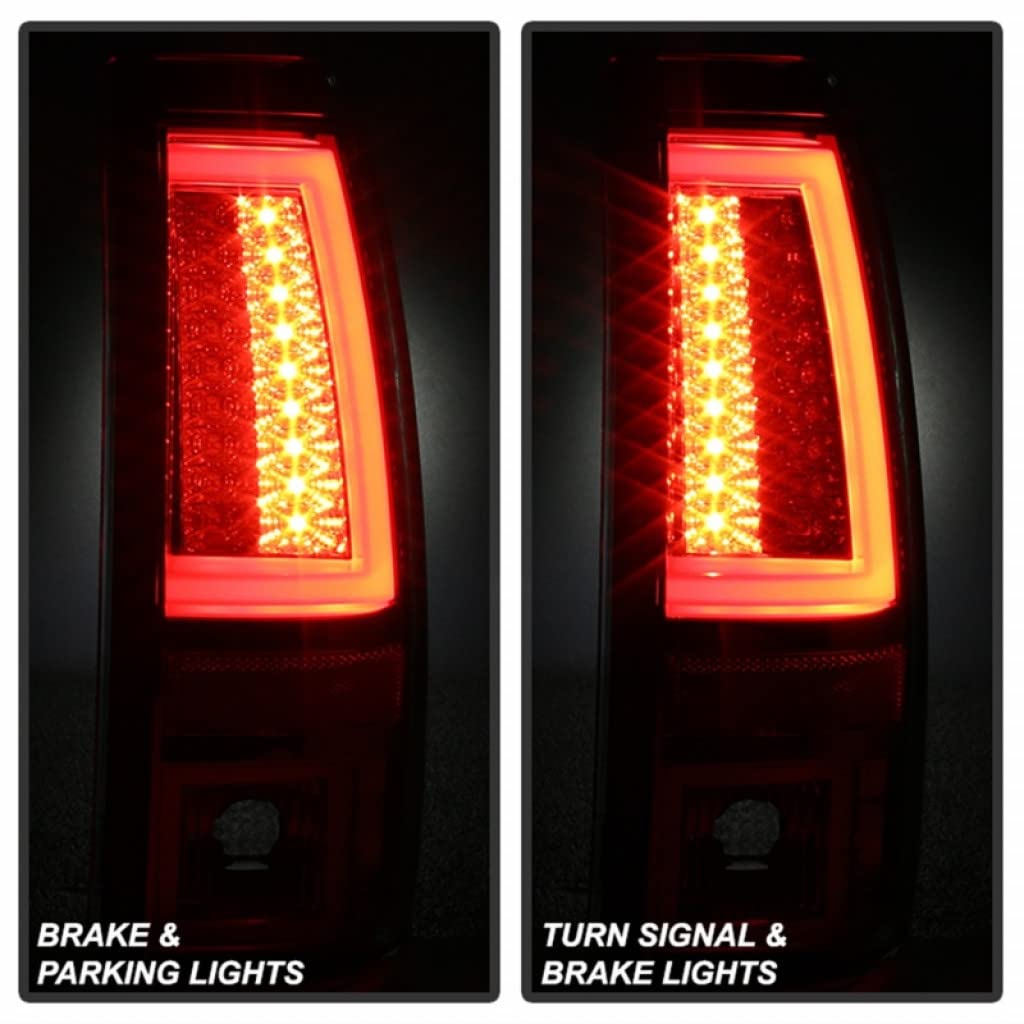 Spyder V2 LED Red Smoke Tail Lights Pair for Chevy Silverado 1500/2500 (2003-2006) - Model 5081933 | Enhanced Visibility & Style for Night Driving & Custom Truck Upgrades