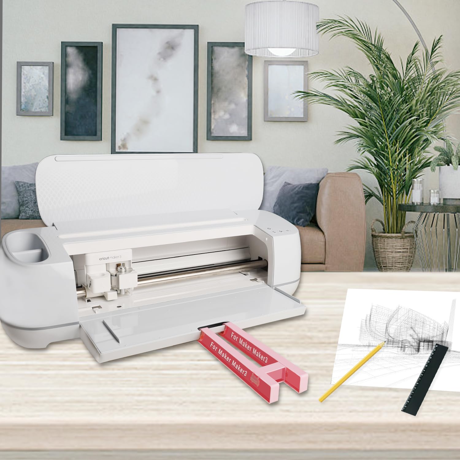 Cricut Maker3 Extension Tray - Compatible Cutting Mat Holder & Essential Accessory for Cricut Maker3/Maker Series (Pink) | Perfect for DIY Crafts, Scrapbooking & Vinyl Cutting Projects