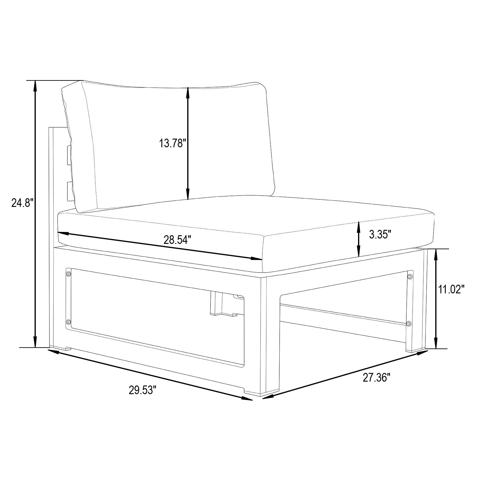 LeisureMod 5-Piece Outdoor Patio Set - Black Aluminum Chairs & Table for Garden Relaxation