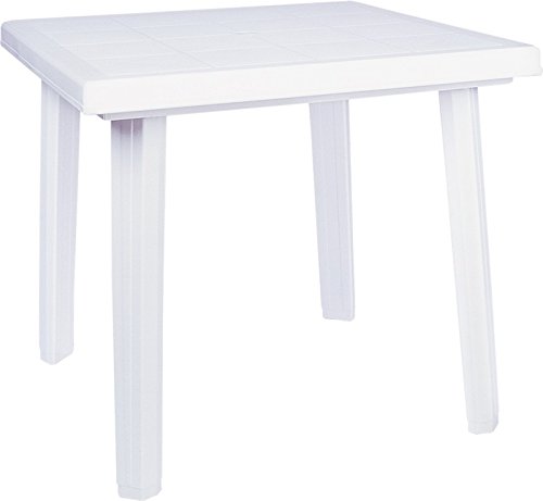 Cuadra 31-inch White Resin Square Dining Table - Modern Kitchen & Dining Room Furniture for Small Spaces