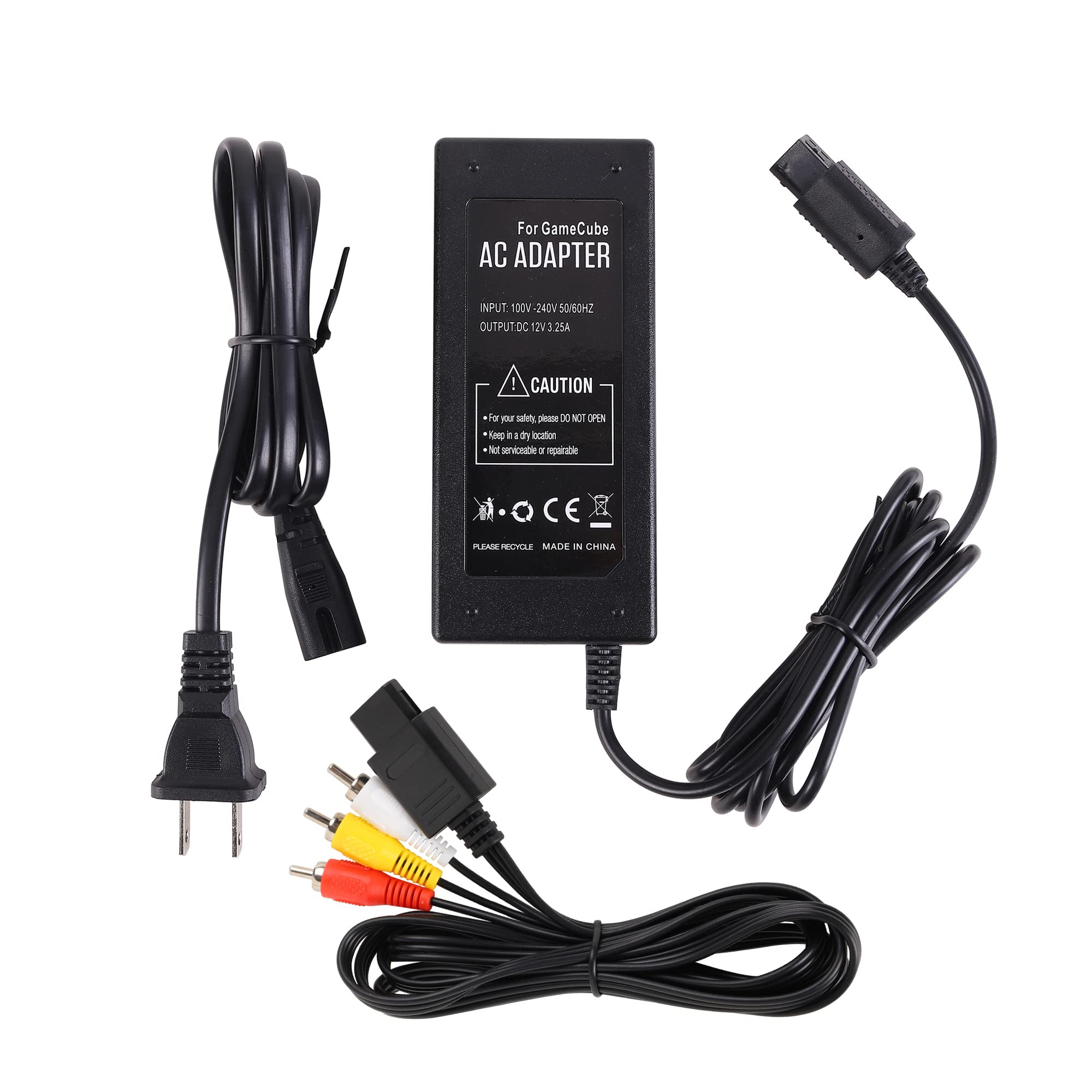 Original Title: Power Supply and AV Cable for Gamecube, NGC AC Power Adapter & AV Cable Set, Power Cord and AV Cable Compatible with Nintendo Gamecube Console   Optimized Title:   Nintendo GameCube AC Power Adapter & AV Cable Set - Replacement Power Supply and Video Cord for NGC Console - Perfect for Gaming Setup and Retro Console Restoration