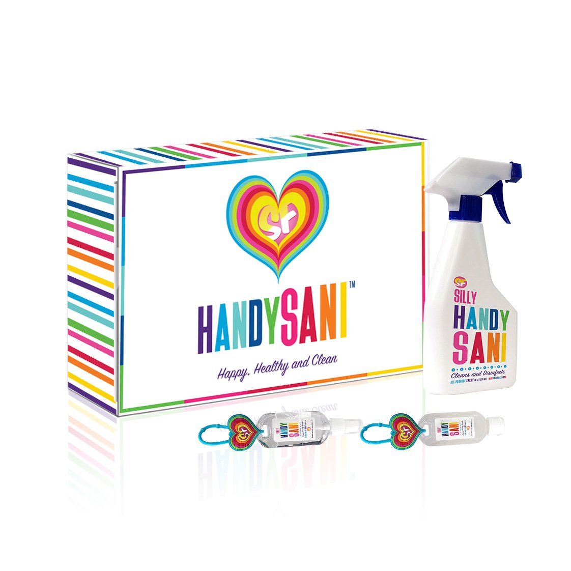 Silly HandySani™ Portable Hand Sanitizer Kit - Travel Size Sanitizing Wipes & Gel Set for On-the-Go Hygiene - Perfect for Cars, Office, School & Travel Use