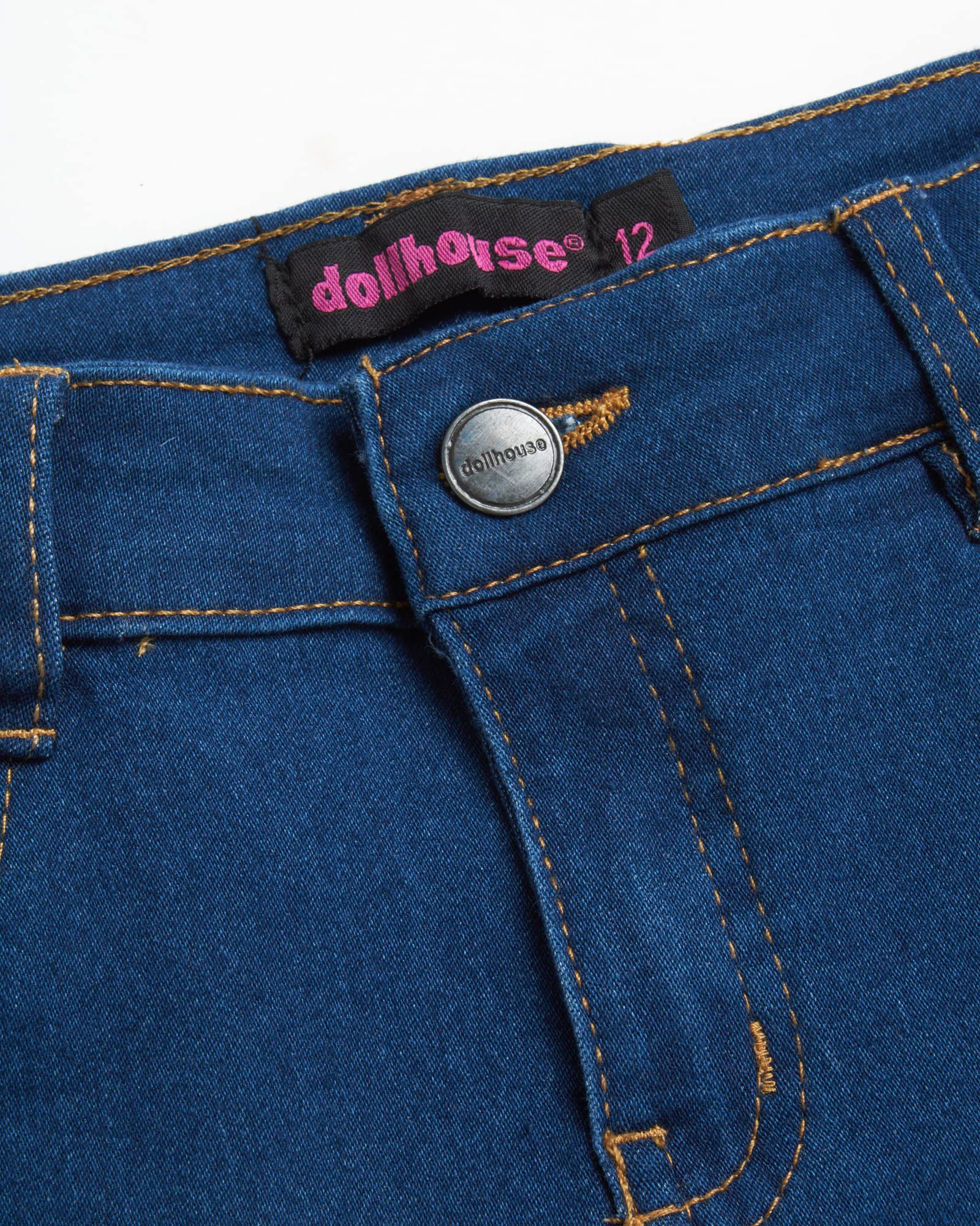 Girls' Denim Bermuda Shorts - Soft Stretch Jean Shorts for Dollhouse (Size 7-16) | Comfortable Casual Wear for Playdates & Summer Outfits