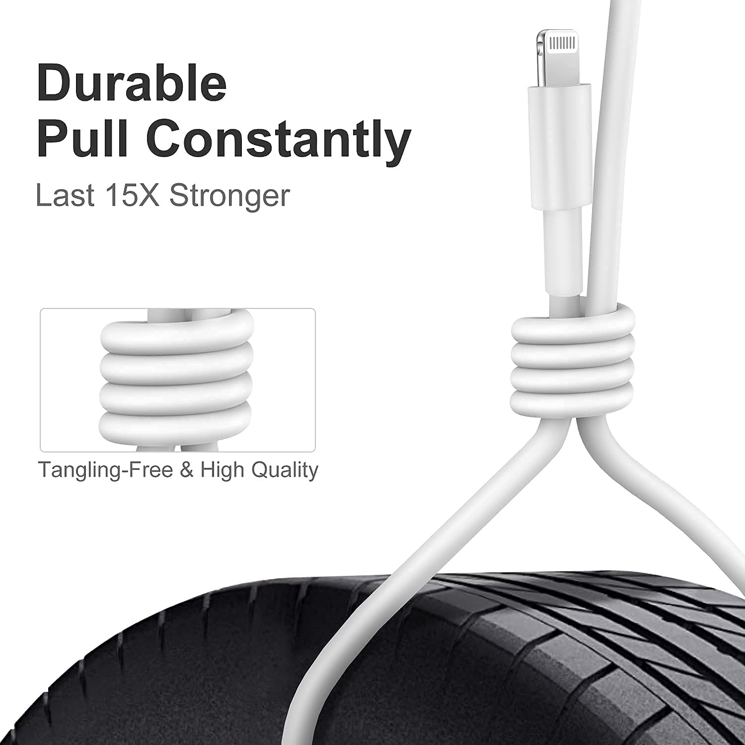 **Apple Certified 2-Pack 6ft iPhone Charger Cable - Lightning USB Charging Cord for iPhone 14 Plus/13 Pro Max/12 Mini/11 Pro/6 Plus/5S/SE & iPad - Fast Charging, Durable & Tangle-Free - Perfect for Home, Office & Travel**