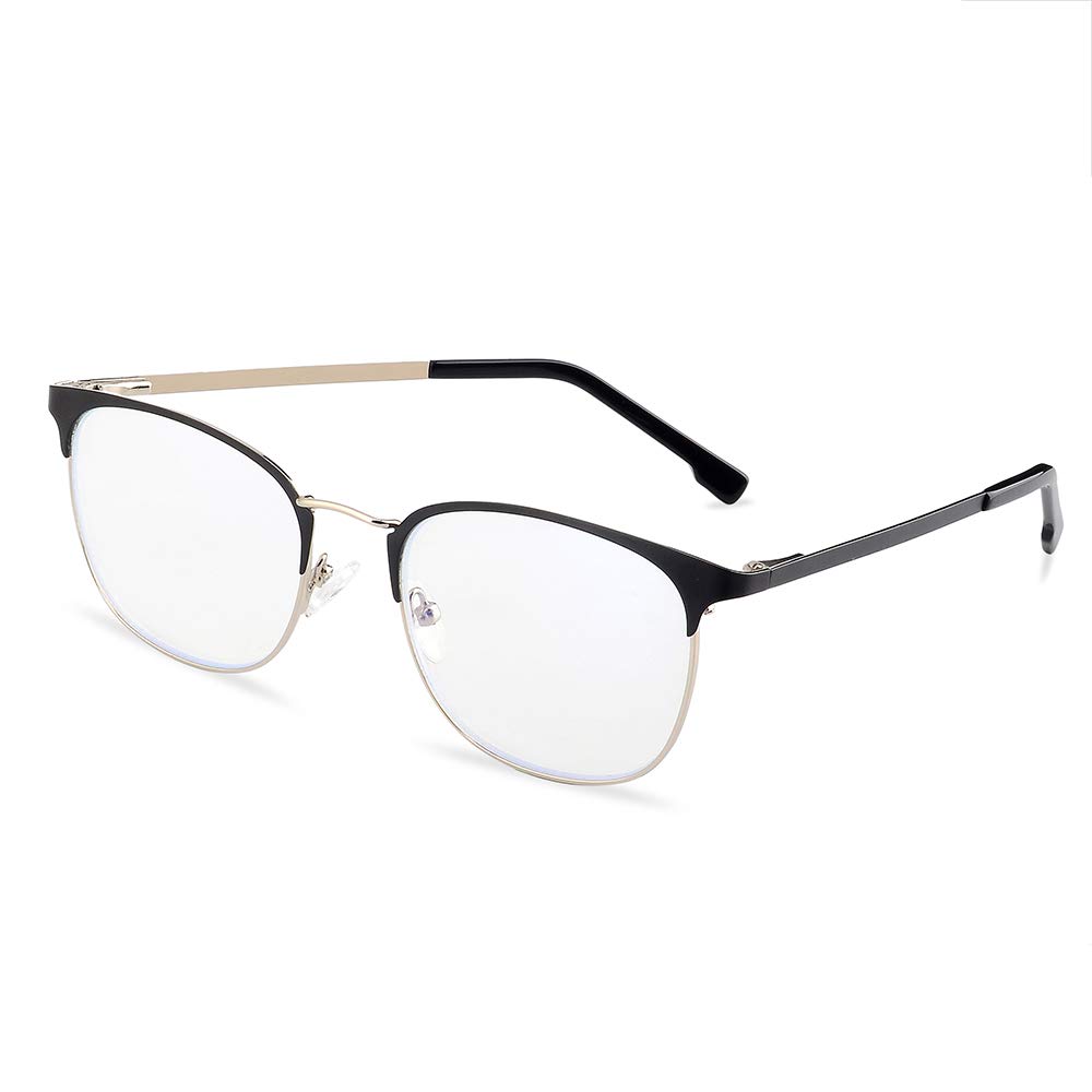 Blue Light Blocking Reading Glasses for Women - TR Metal Half Frame with Spring Hinges - Perfect for Computer Work, Reading & Screen Time