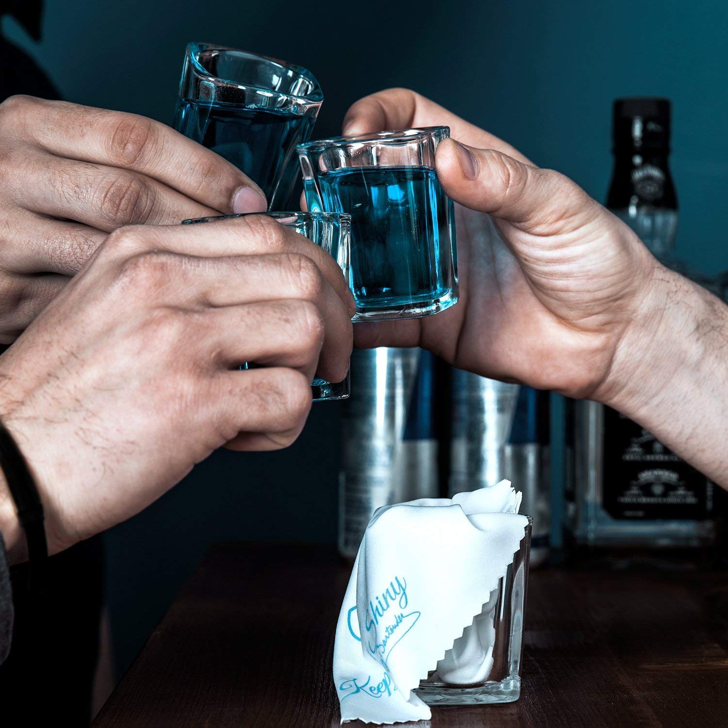Premium Kosh Crystal Clear Heavy Base Square Shot Glasses - 6 Pack (60ml) for Vodka, Tequila, Whiskey & Cocktails - Perfect for Home Bars, Parties & Wine Tasting - Durable Square Design for Elegant Serving