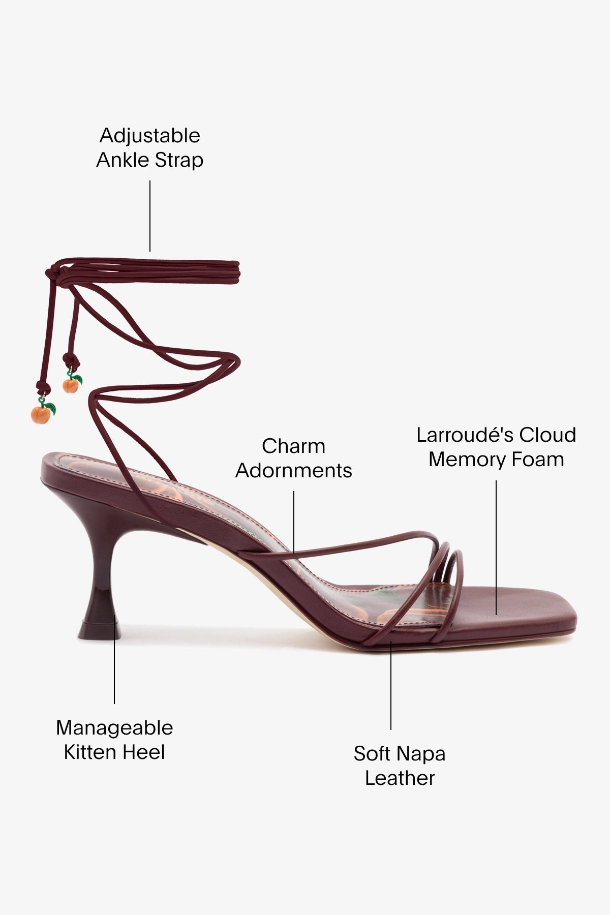 Nadia Women's Burgundy Leather Sandals - Comfortable Casual & Dressy Strappy Sandals for Summer, Beach, and Outdoor Wear