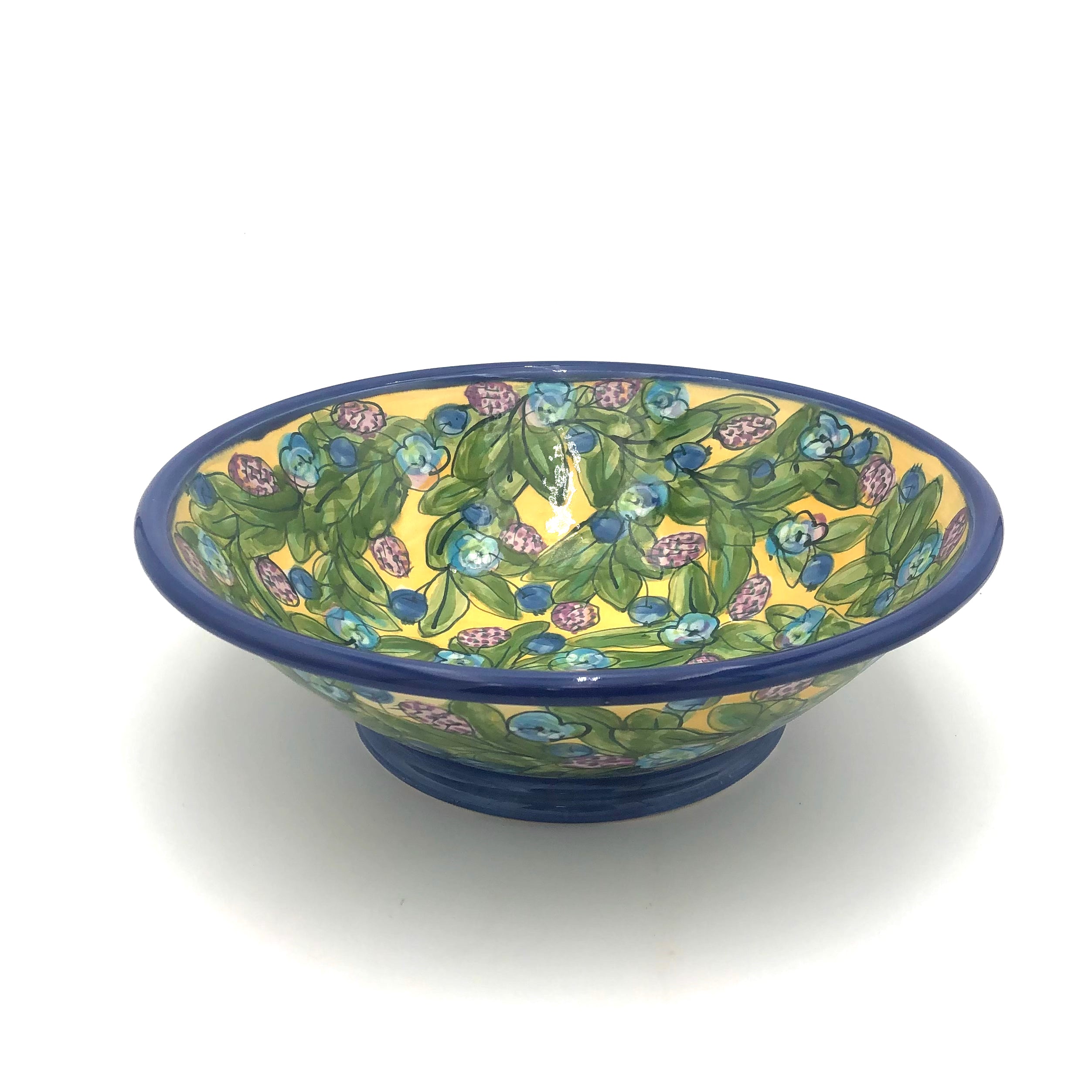 Susan & Peter Stark Large Yellow Ceramic Serving Bowl - Elegant Dinnerware for Parties, Entertaining & Everyday Use