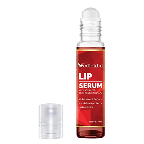 Vedlekha Lip Serum Roll On - Natural Lip Repair & Restoration with Sweet Almond Oil | Healing, Plumping & Moisturizing for Dry, Cracked & Sore Lips | 10ml | Perfect for Daily Lip Care & Nighttime Treatment