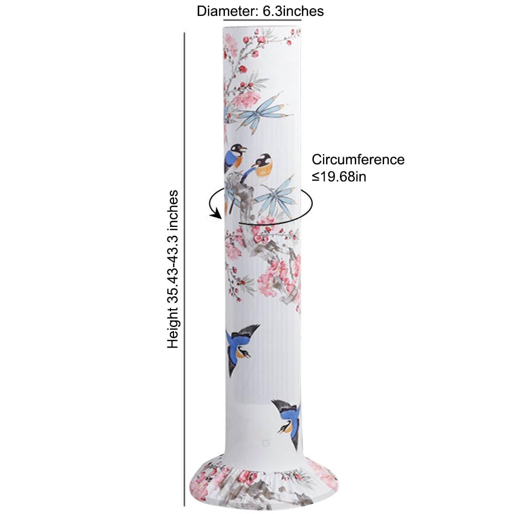 VIOKKO Washable Dust Cover for Tower Fan, Pedestal Fan & Floor Fan - Dustproof Protective Sleeve with Floral Bird Design | Perfect for Home, Office & Bedroom Use