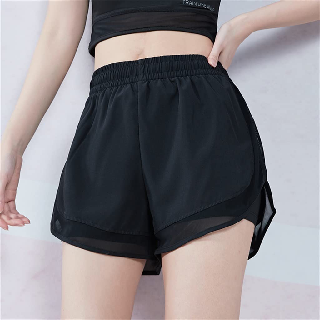 Women's 2-in-1 Mesh Breathable Running Shorts - High Waist Yoga Shorts with Double Layer for Workout & Sports (Color A, Size XL) | Perfect for Gym, Jogging, and Active Wear