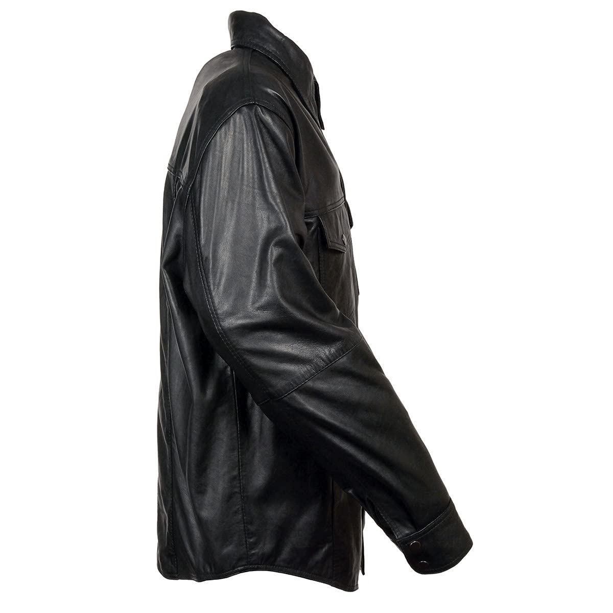 Milwaukee Leather LKM1600 Men's Black Lightweight Biker Jacket - Stylish Motorcycle Shirt for Casual Riding & Everyday Wear