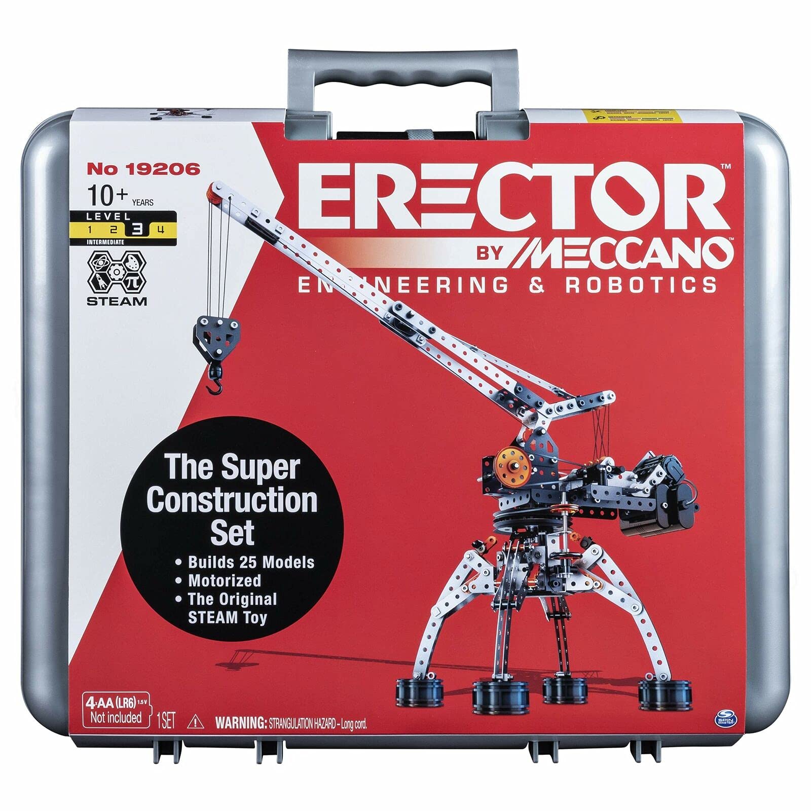 MECCANO Erector Super Construction 25-in-1 Motorized Building Set - 638-Piece STEM Educational Toy for Kids Ages 10+ | Creative Engineering Kit for School Projects & Hands-On Learning