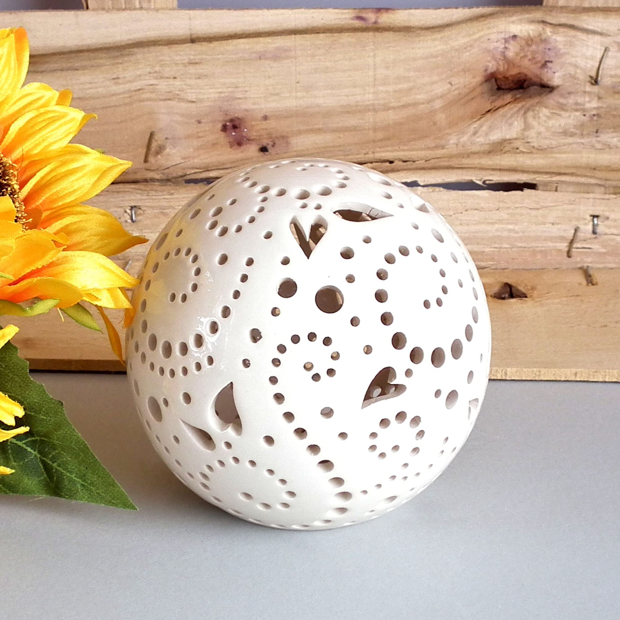 Handmade Owl Ceramic Lantern - Decorative Pottery Candle Holder with Bird Ornament, Night Light Lamp for Home Decor | Perfect for Bedroom, Living Room & Garden Parties