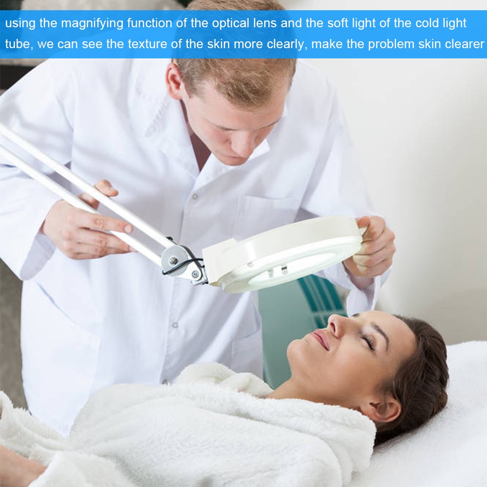 Professional 3-in-1 Facial Steamer with 5X Magnifying Lamp & Aromatherapy - LED Floor Magnifier Light with Rolling Wheels for Salon, Spa & Home Skincare Treatments - Perfect for Deep Cleansing, Blackhead Removal & Relaxation