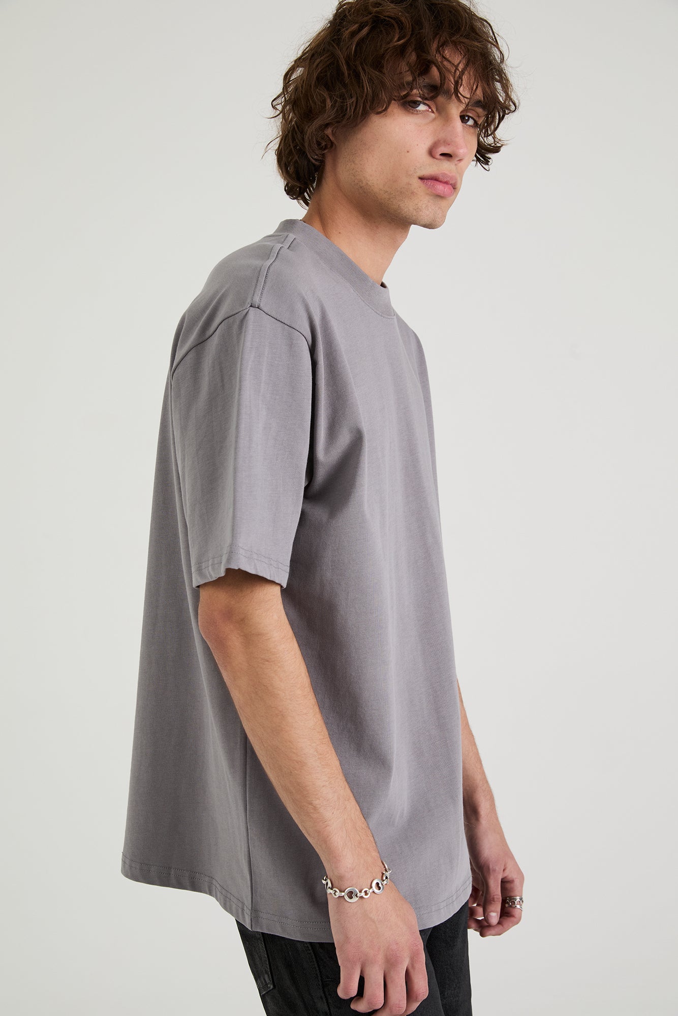 RICO Mock Neck Short Sleeve T-Shirt for Men | Stone Collar Logo Design | Casual Wear & Street Style Outfits