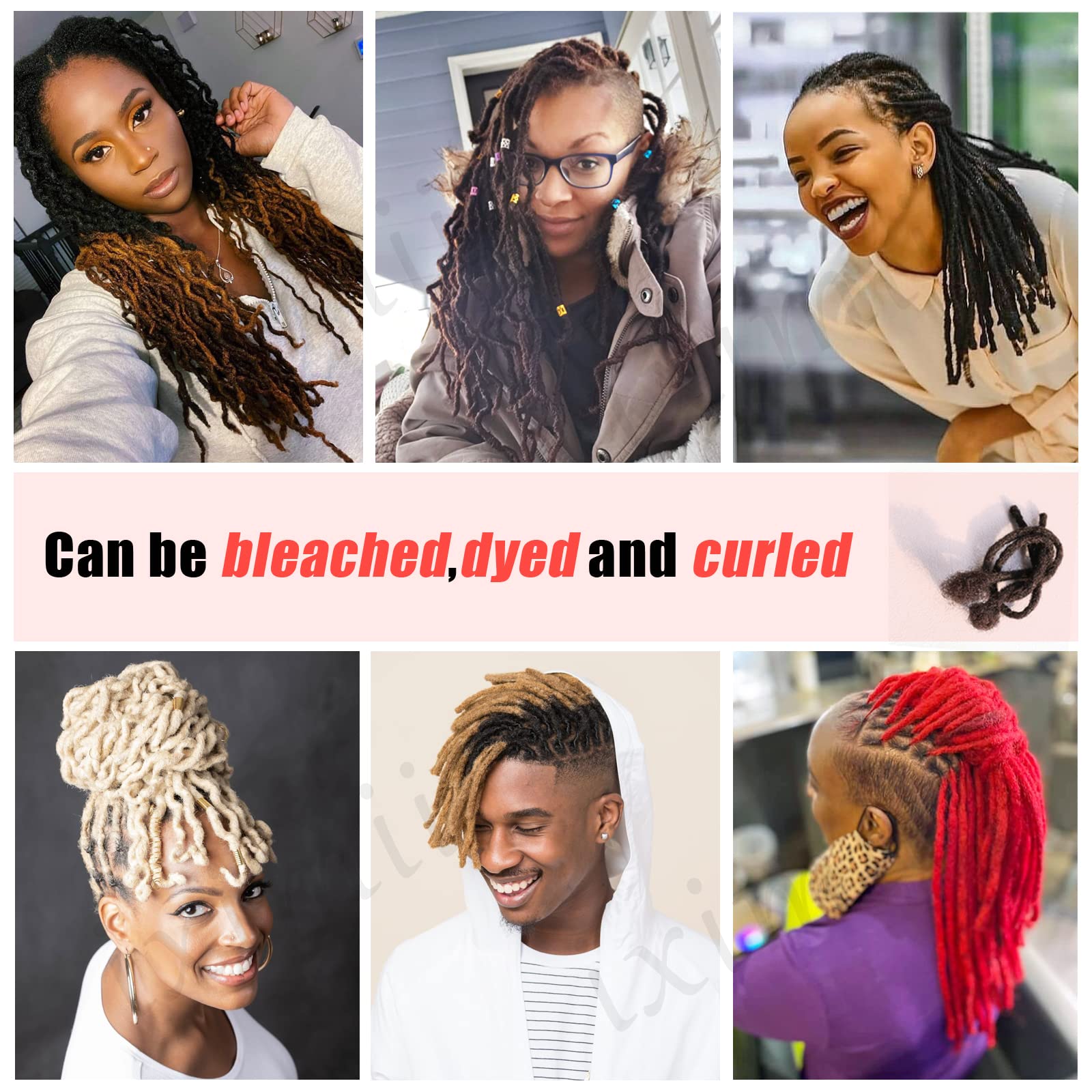 Premium 60 Strands 0.6cm 10 Inch Human Hair Dreadlock Extensions - Handmade Permanent Soft Natural Black Locs for Women, Men & Kids (Dyeable, Bleachable, Curlable) - Perfect for Protective Styles, Cosplay & Everyday Wear