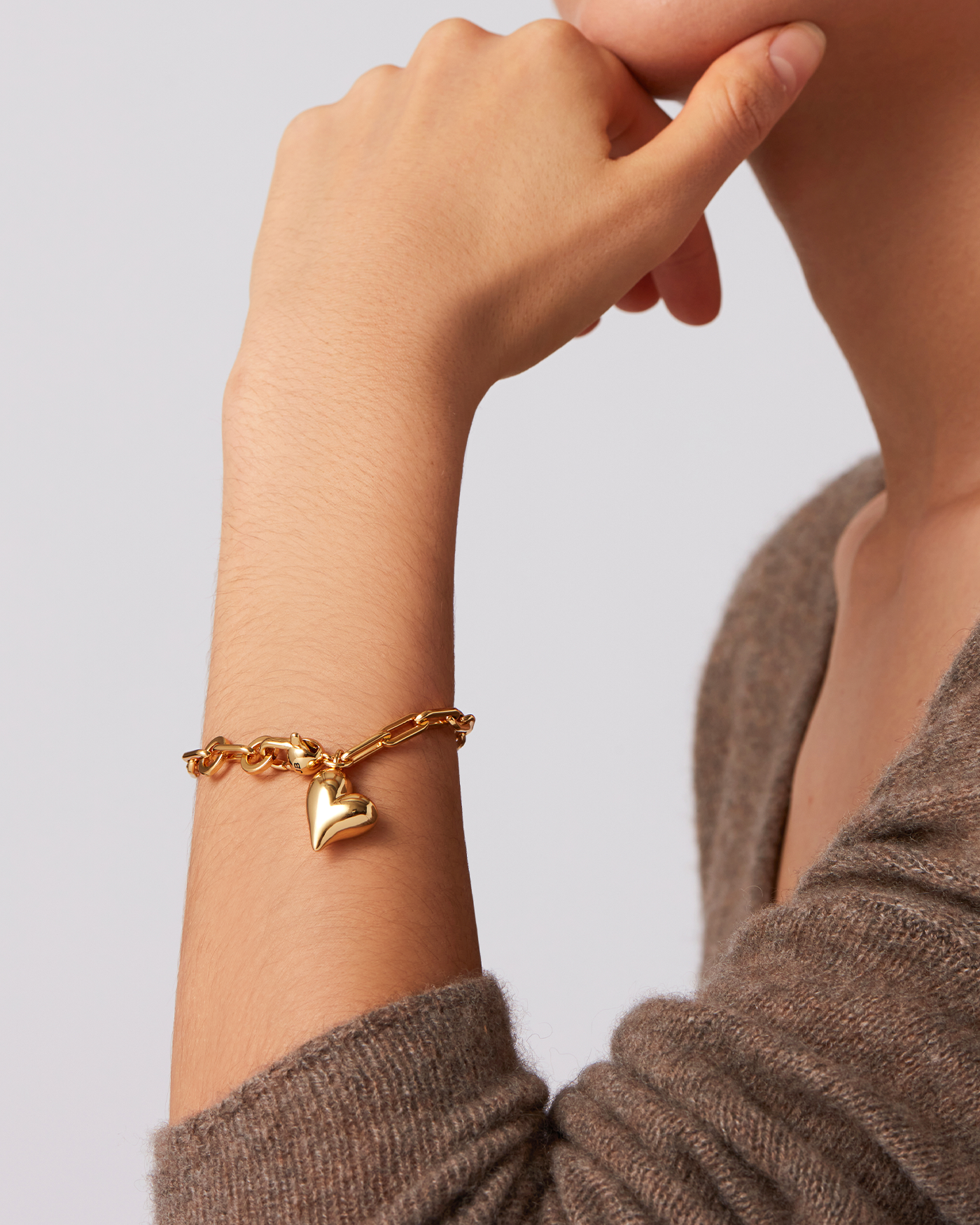 Puffy Heart Bracelet for Women - Cute & Elegant Beaded Charm Bracelet - Perfect for Valentine's Day, Anniversary & Everyday Wear