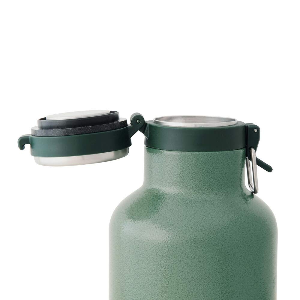 Stanley 01941-076 1.9L (0.4 gal) Vacuum Insulated Growler - Green, Keeps Beer & Carbonated Drinks Cold for 48 Hours | Perfect for Camping, Picnics & Outdoor Adventures | Dishwasher Safe, Authentic Japanese Craftsmanship
