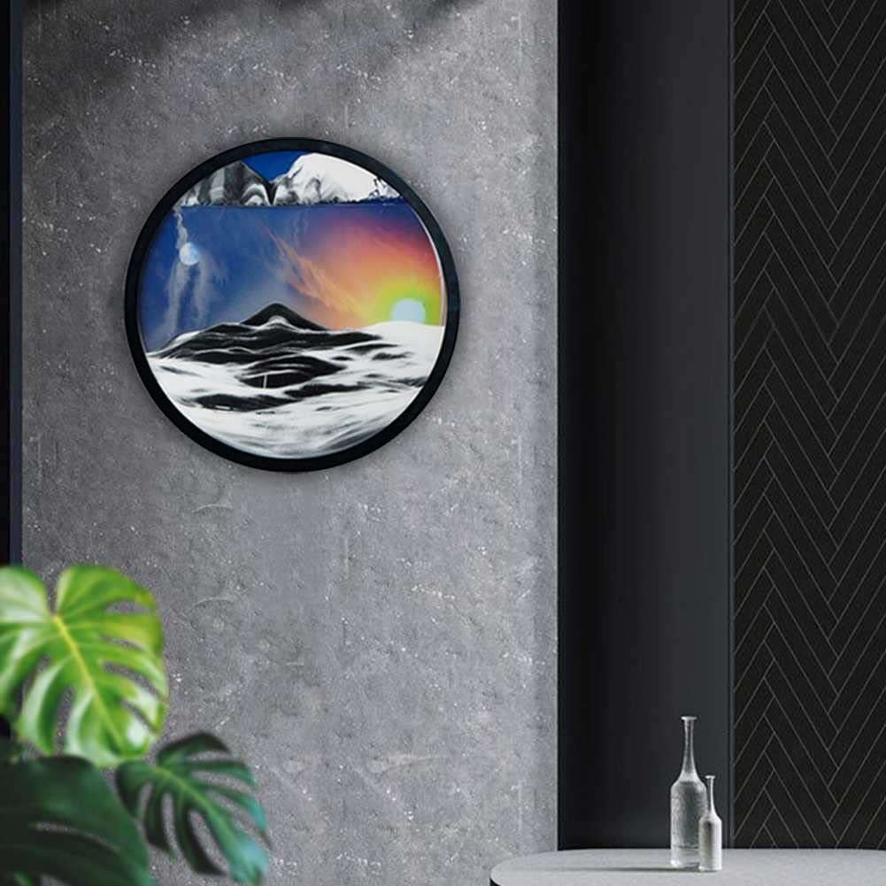 3D Glass Flowing Sand Art - CCTS Moving Sand Picture, Handmade Wall Decor for Home & Office, 17