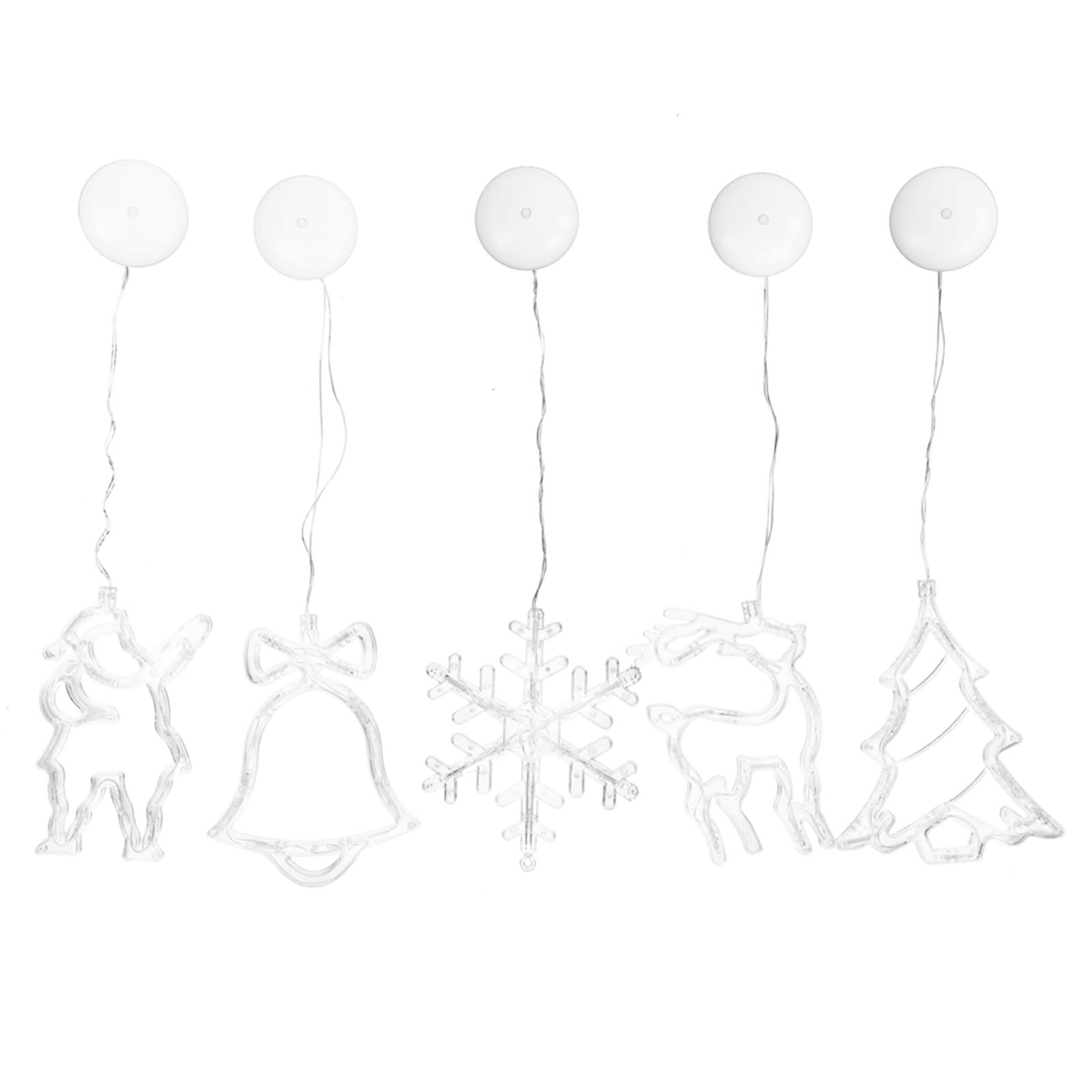 Christmas Window Lights Decorations with Suction Cups - LED Tree, Santa Claus, Reindeer & Snowflake Hanging Lights for Home, Living Room, Party | Indoor Holiday Decor, Winter Festival Lighting