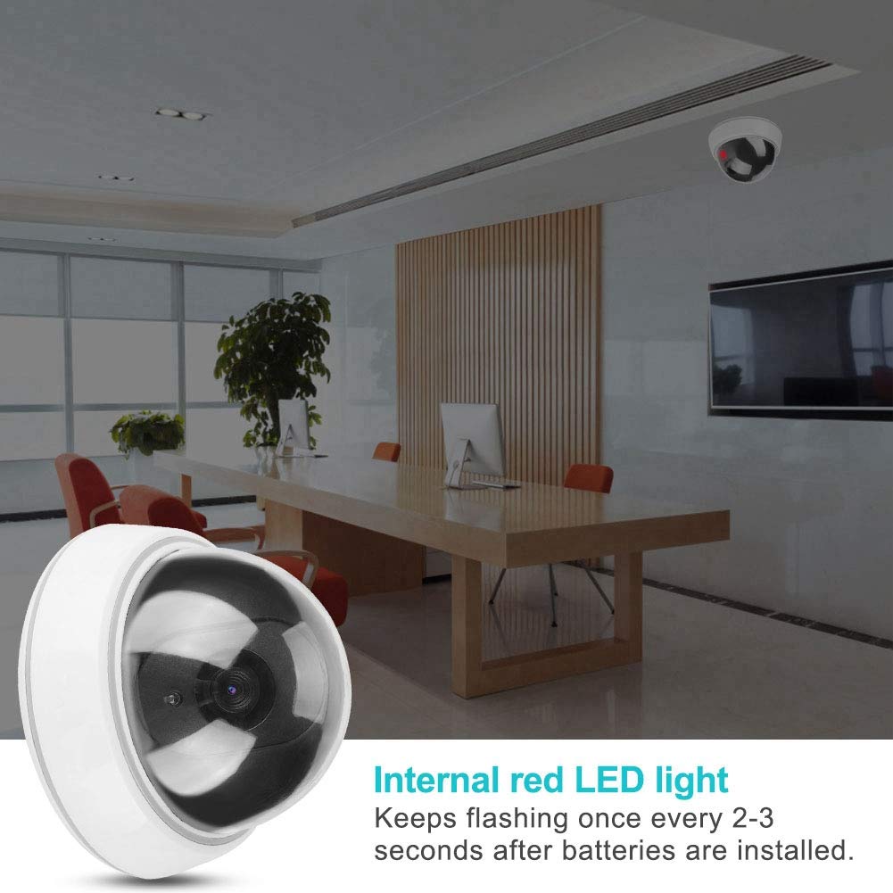 Tangxi Fake Dummy Security Camera with Red LED Light - Realistic CCTV Dome Surveillance Camera for Indoor/Outdoor Use - Ideal for Home, Business & Office Security Deterrent