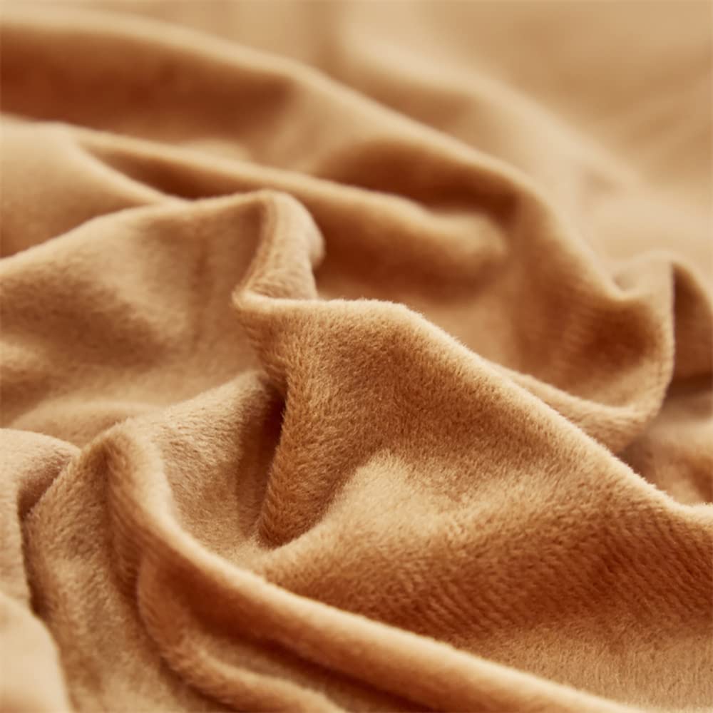 King Size Velvet Orange Sherpa Comforter Set - Soft Fluffy Warm Fuzzy Blanket for Winter Bedding | Pumpkin & Cinnamon Dusty Orange Brown | Perfect for Cozy Nights & Cold Weather