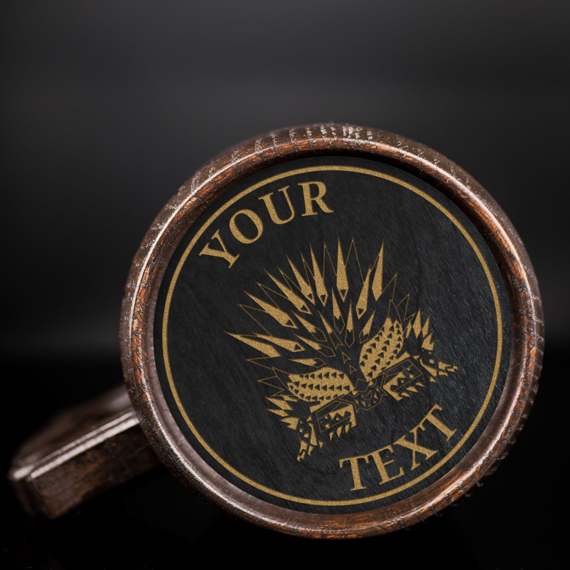 Nergigante Monster Hunter World Themed Custom Beer Mug - Personalized Wooden Stein Tankard for Gamers & Beer Enthusiasts - Unique Gifts for Men, Dad, Father's Day, Anniversary & Weddings - Perfect for Gaming Parties, Home Bars & Collectors