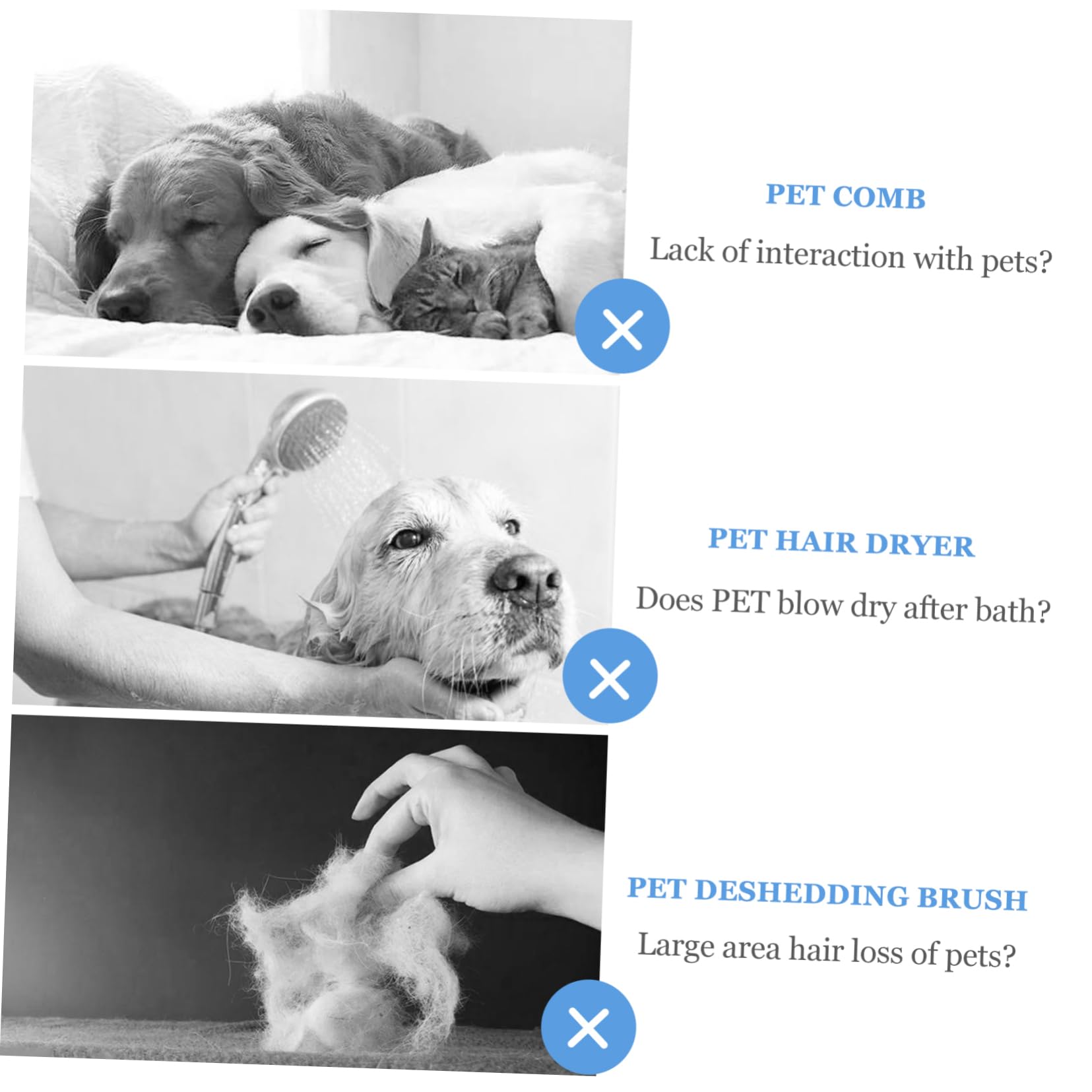 2-in-1 Pet Hair Comb & Blow Dryer - Dog Grooming Brush with Air Flow - White Plastic Dog Comb for Quick Drying & Detangling - Perfect for Home Pet Grooming & Professional Salon Use
