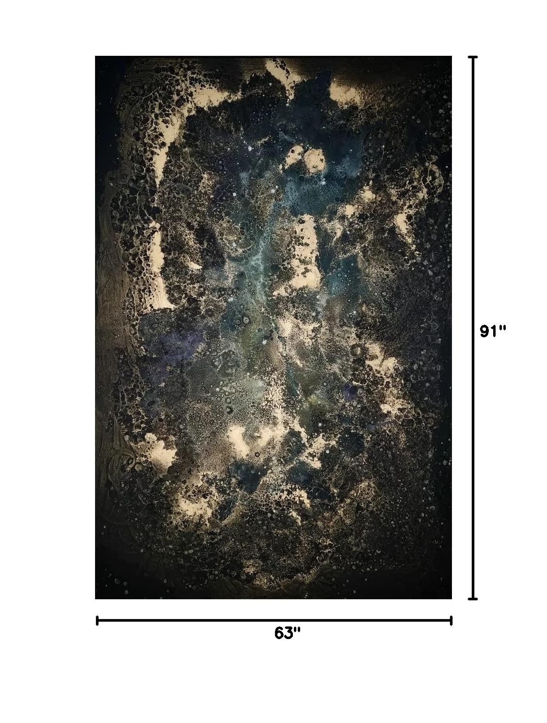 Black Gold Marble Modern Abstract Area Rug 6x8 ft - Washable Soft Retro Accent Rug for Living Room, Bedroom, Dining Room - Farmhouse Style Home Office & Kitchen Floor Mat - Indoor Non-Slip Luxury Carpet for Housewarming Gifts & Apartment Decor