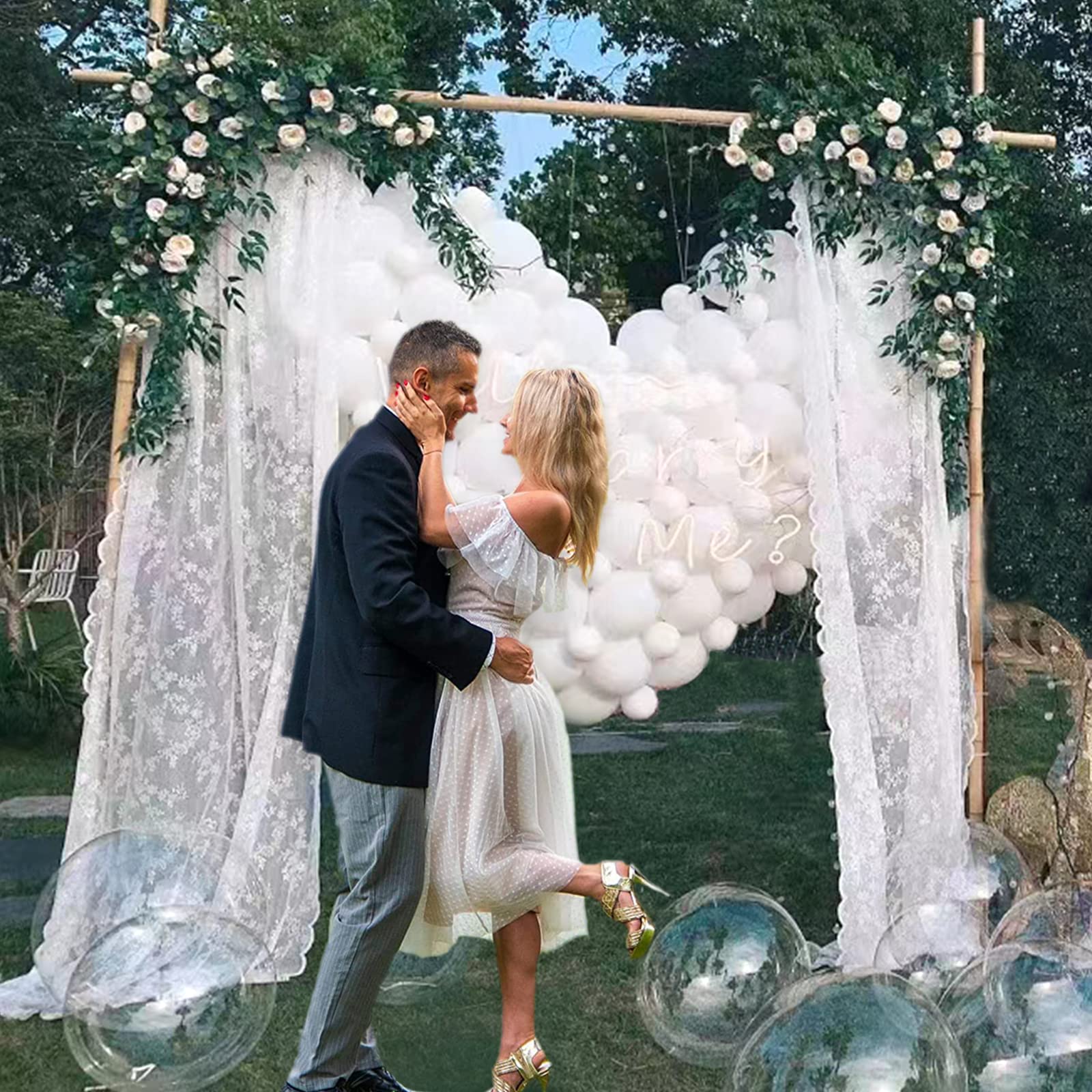 200pcs 5 Inch Matte White Latex Balloons with 2 Ribbon Rolls - Small Party Balloons for Birthday, Wedding, Baby Shower, Bridal, Anniversary & Festival Decorations - Perfect for Arch, Garland & Ceiling Decor