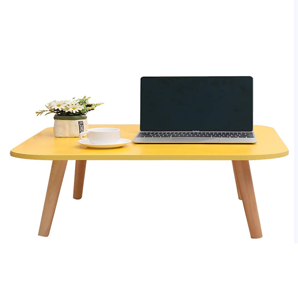 ZWJLIZI Yellow Solid Wood Coffee Table - 60X60X30CM Multi-Size Living Room Table, Study Desk & Dining Table for Home Decor