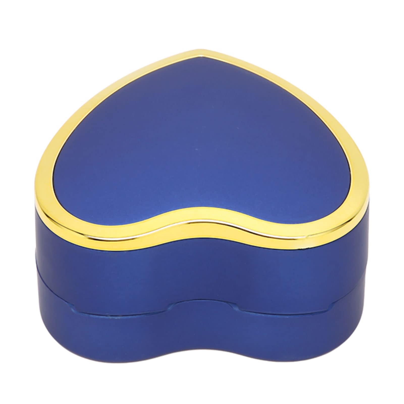 **Eulbevoli LED Lighted Jewelry Box for Rings - Elegant Anti-Scratch Portable Ring Storage Case - Perfect for Wedding, Engagement, Travel & Gift Giving (Navy Blue)**