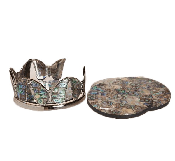 Butterfly-Themed Drink Coaster Set with Non-Slip Base - Perfect for Coffee Tables, Dining Tables, and Home Decor