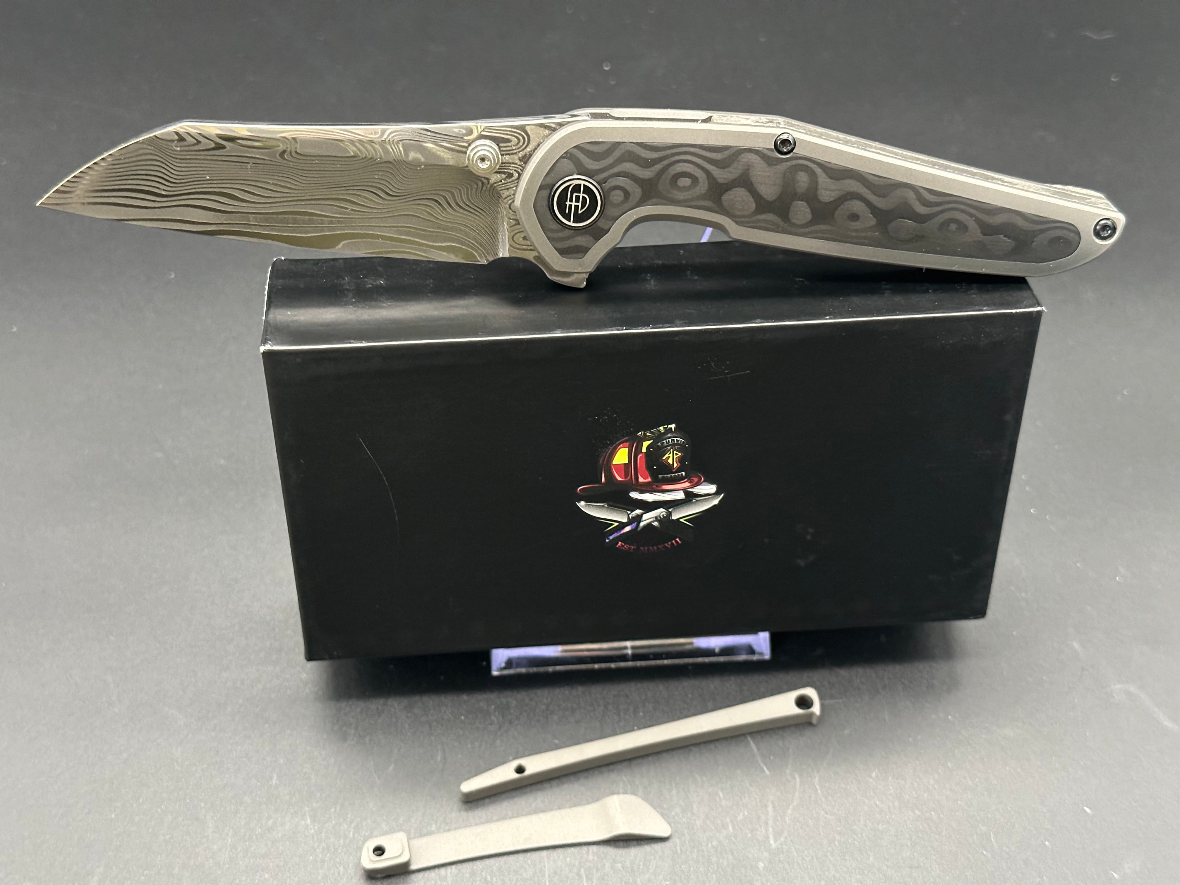 Adam Purvis Progeny V3 Thor Damasteel Folding Knife - Premium EDC Pocket Knife for Outdoor, Camping, and Everyday Carry