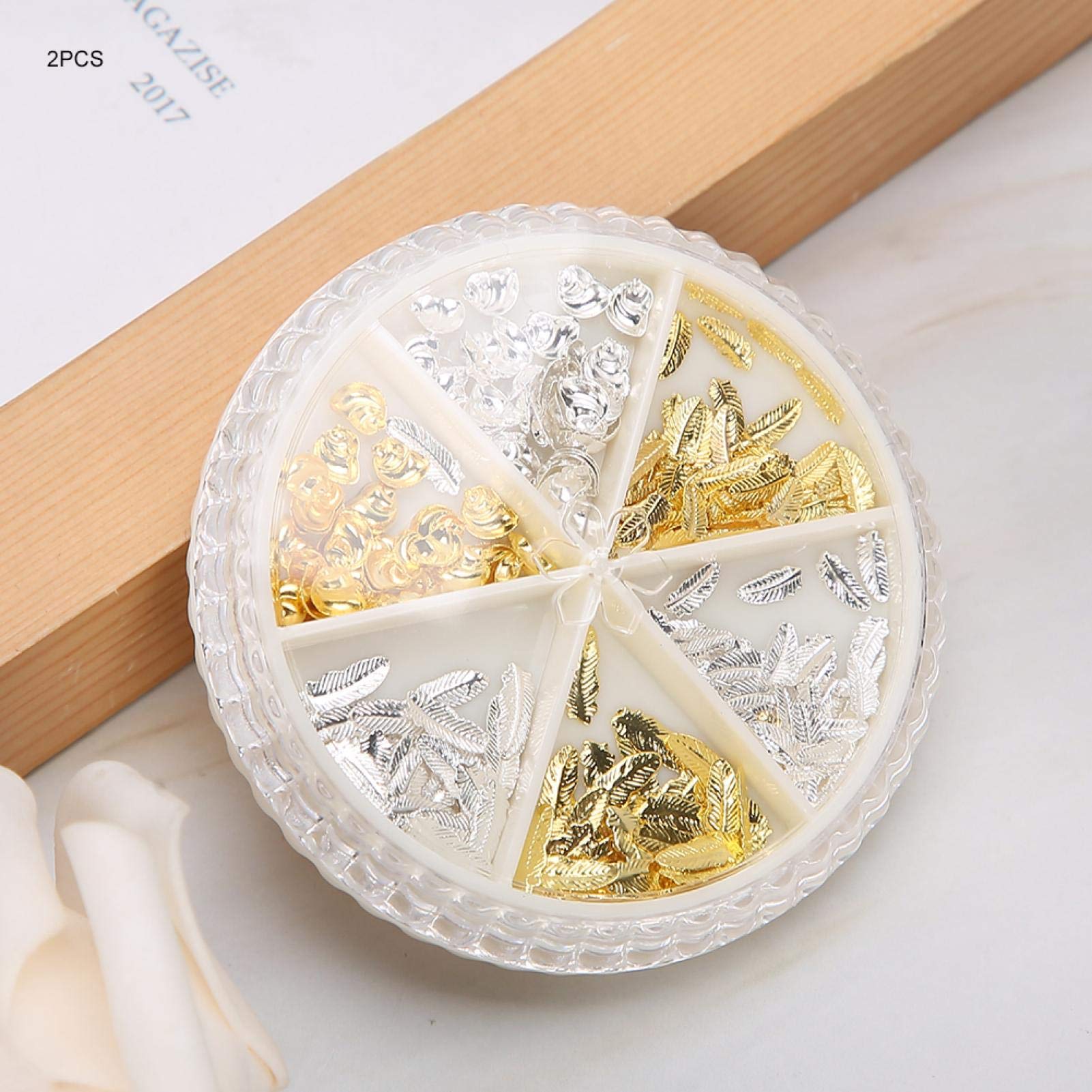 Professional Nail Art Decoration Kit - Gold & Silver Moon & Leaf Manicure Tools for Nail Salons & DIY at Home | Perfect for Nail Art Designs, Parties & Special Occasions