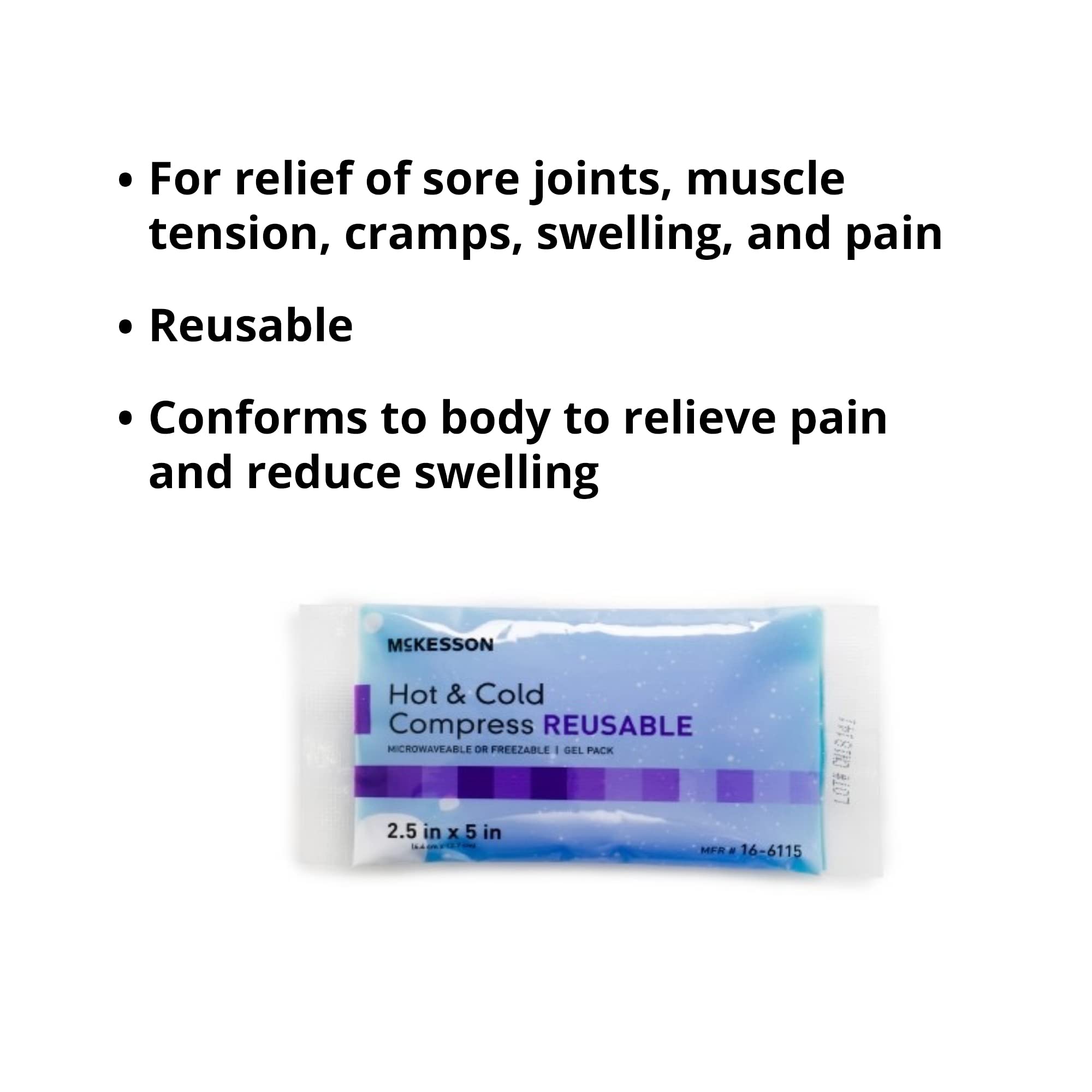 McKesson Reusable Hot & Cold Therapy Gel Packs (150 Pack) - 2.5