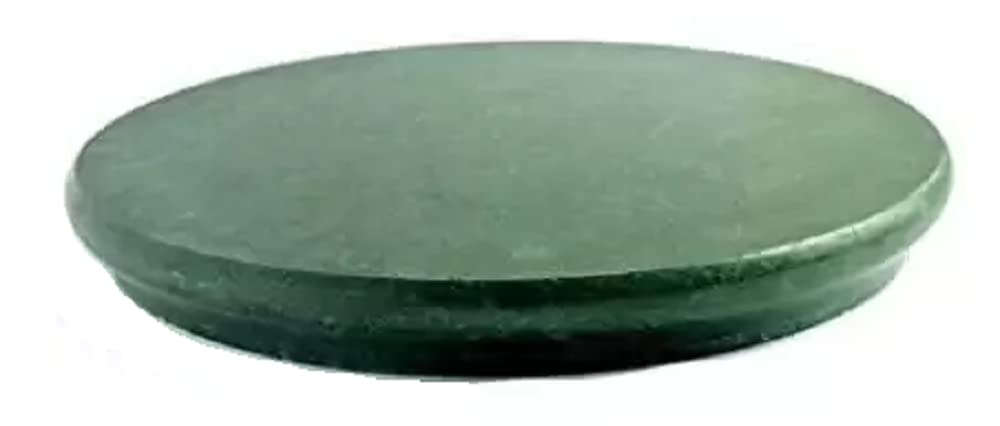 Premium Green Marble Chakla Roti Maker - 8.5 Inch Dough Rolling Board for Roti, Puri & Cheese - Non-Slip Kitchen Baking Tool for Indian Cooking & Pizza Making