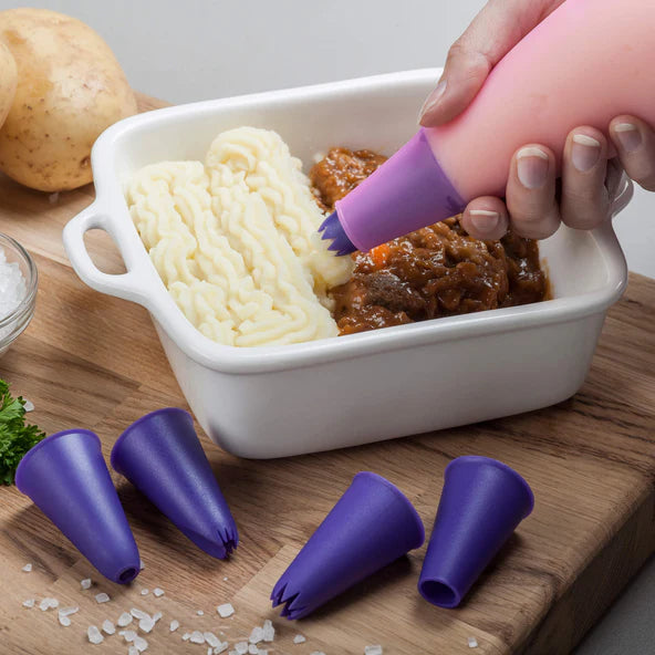 Premium Silicone Piping Set for Baking - 12 Piece Cake Decorating Kit with 6 Nozzle Tips, Icing Bags & Accessories - Perfect for Cupcakes, Cookies & Pastry Decoration - Ideal for Home Bakers & Professional Chefs