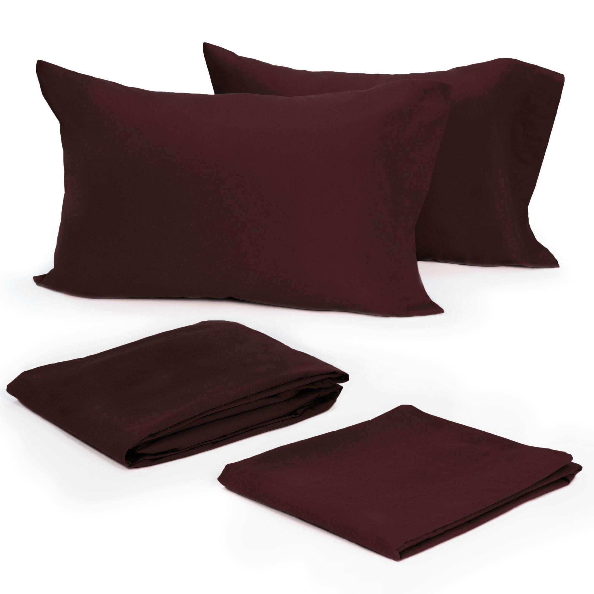 300-Thread Count Solid Sheet Set - Luxurious Soft Bedding for Ultimate Comfort, Perfect for Home, Hotel, and Guest Room Use
