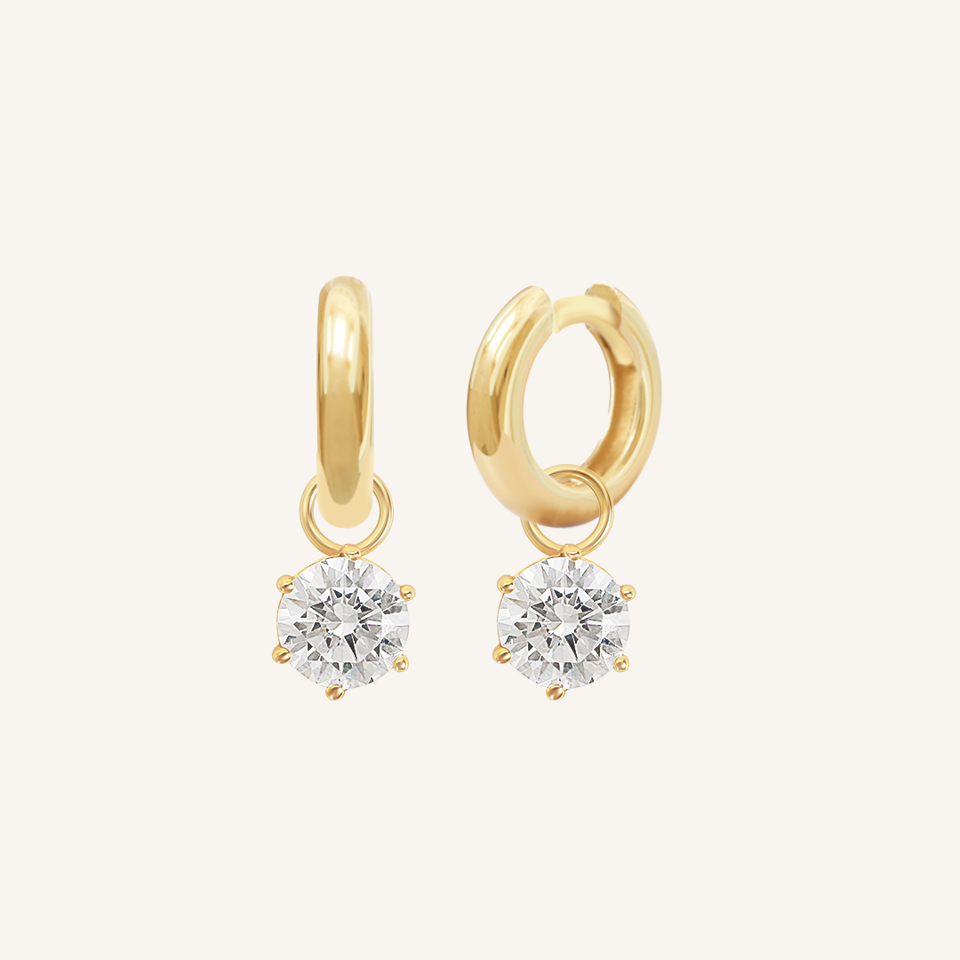 Grace Charm Hoops - Elegant Dainty Gold Hoop Earrings for Women, Hypoallergenic & Lightweight - Perfect for Everyday Wear, Office & Date Night