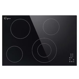 Empava 30-Inch 4-Burner Black Electric Radiant Cooktop - 30REC12 | Modern Kitchen Stove for Fast Cooking, Boiling & Simmering | Perfect for Home Chefs & Small Families